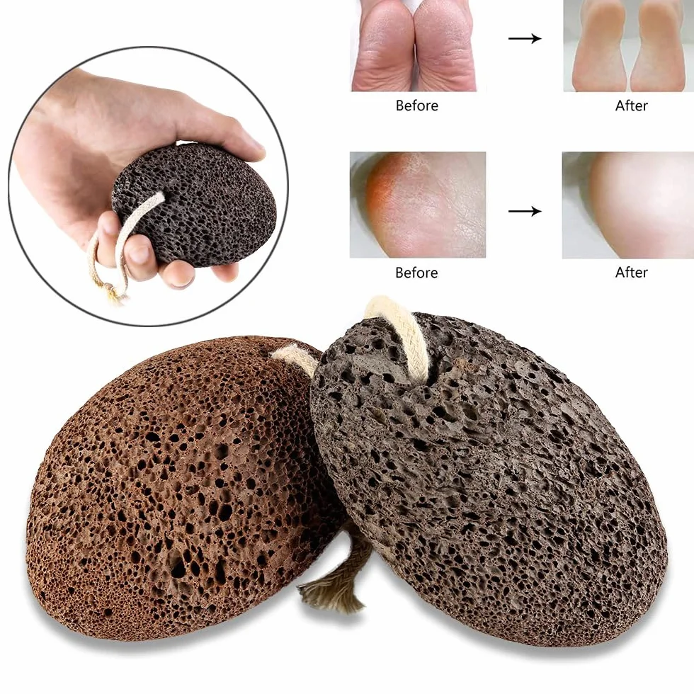PHOGARY Pietra Pomice Naturale 1 Pezzi Cura del Piede Rimozione Calli e Peeling Piedi Esfoliazione Pelle Morta Nero