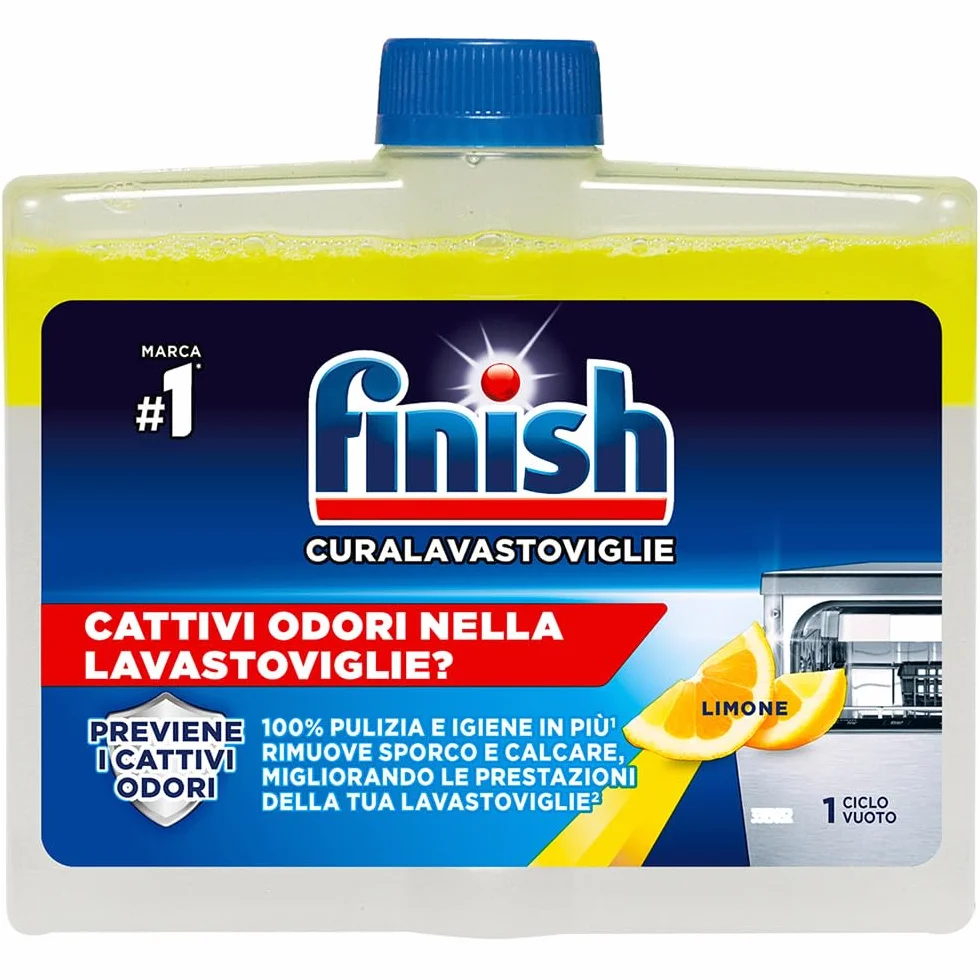 Finish Curalavastoviglie, Additivo Lavastoviglie, 2 Prodotti da 250 ml, Limone.