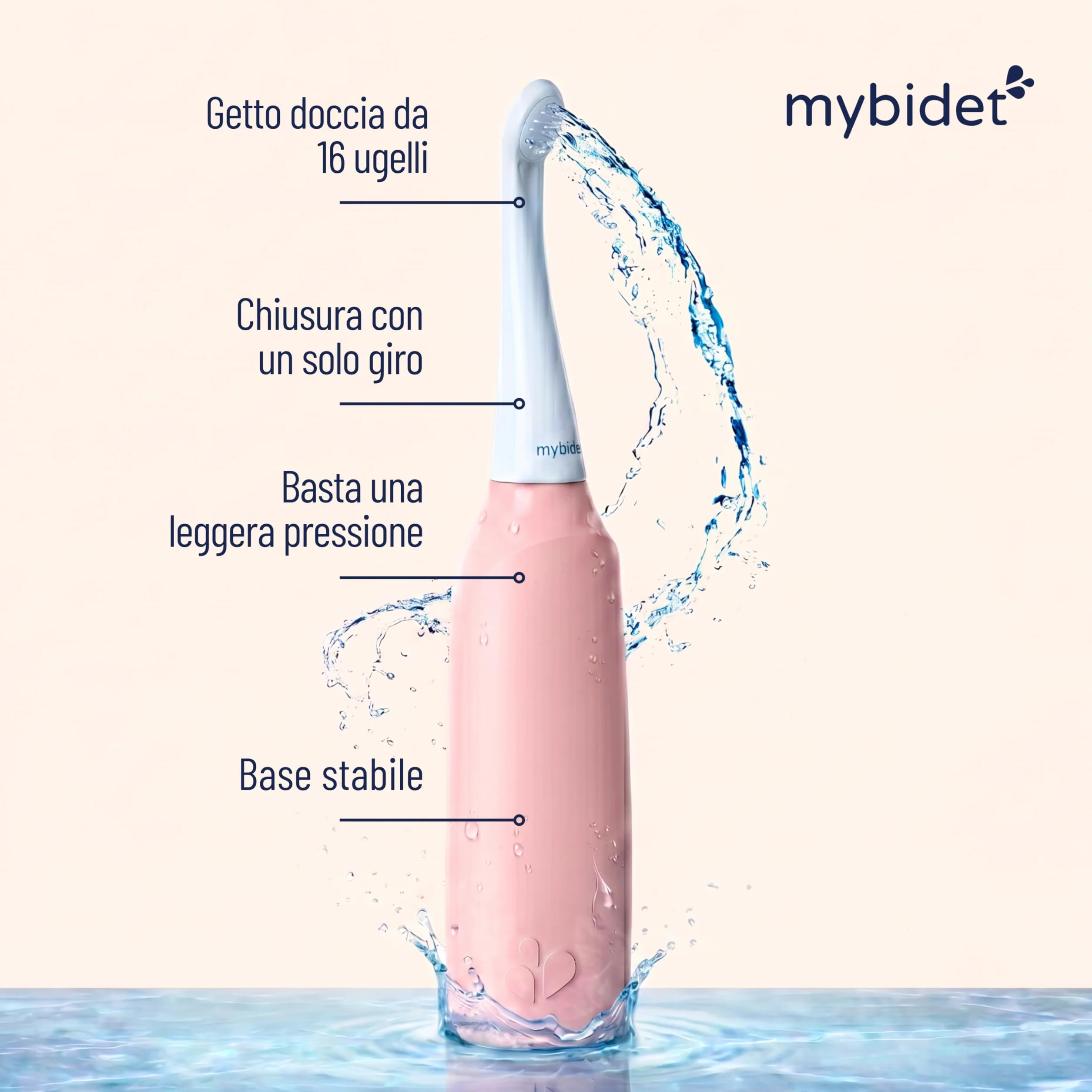 Doccia intima per glutei 0% chimica 100% acqua senza batterie sostenibile