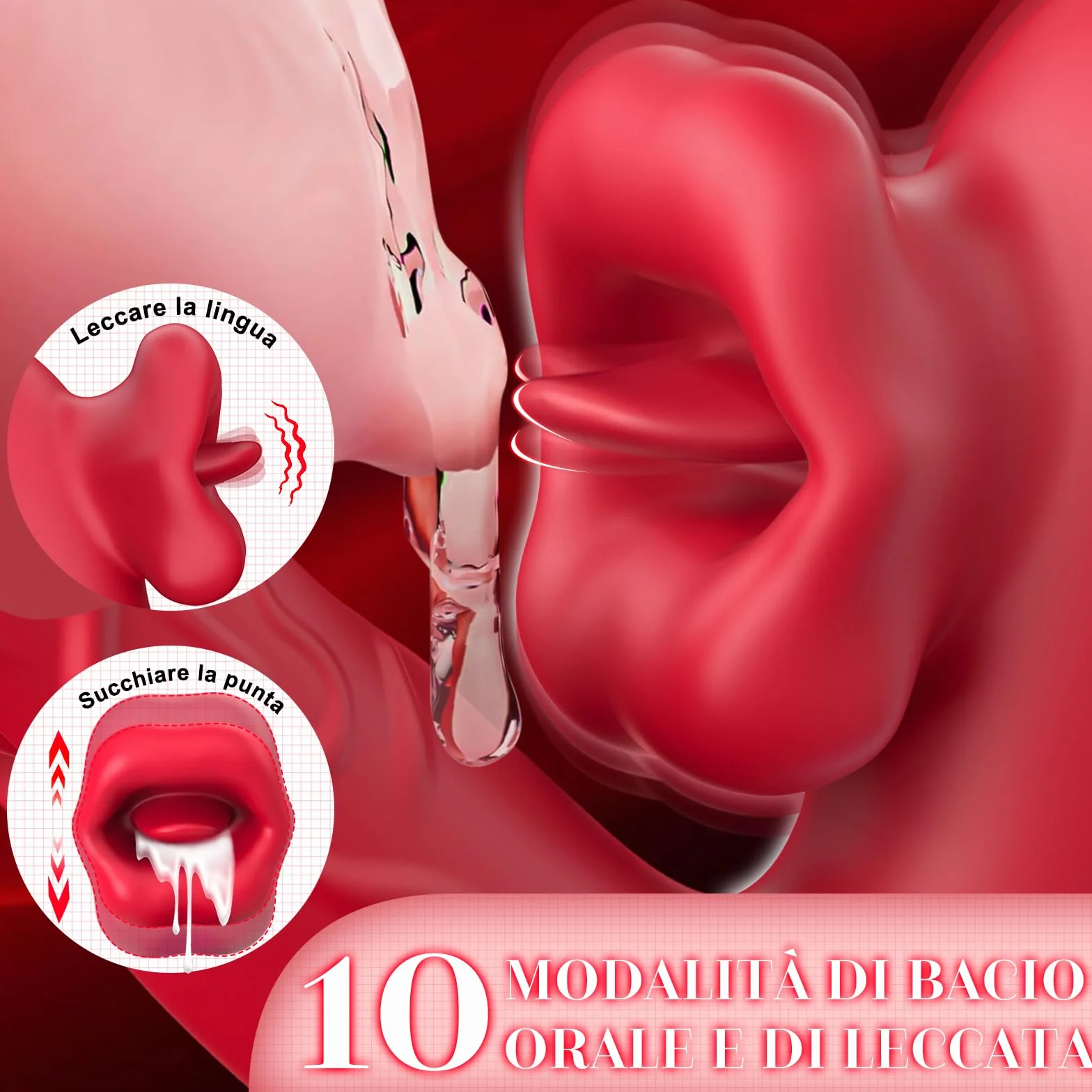 Vibratoreper Donna Professionale Sex toys - Vibratore Clitoride Dildo Vibratore Con 10 Modalità Sbattere & Vibrare & Leccare & Mordere,Lingua Vibrante Vibratore Anale Sexytoysys Donna Coppia