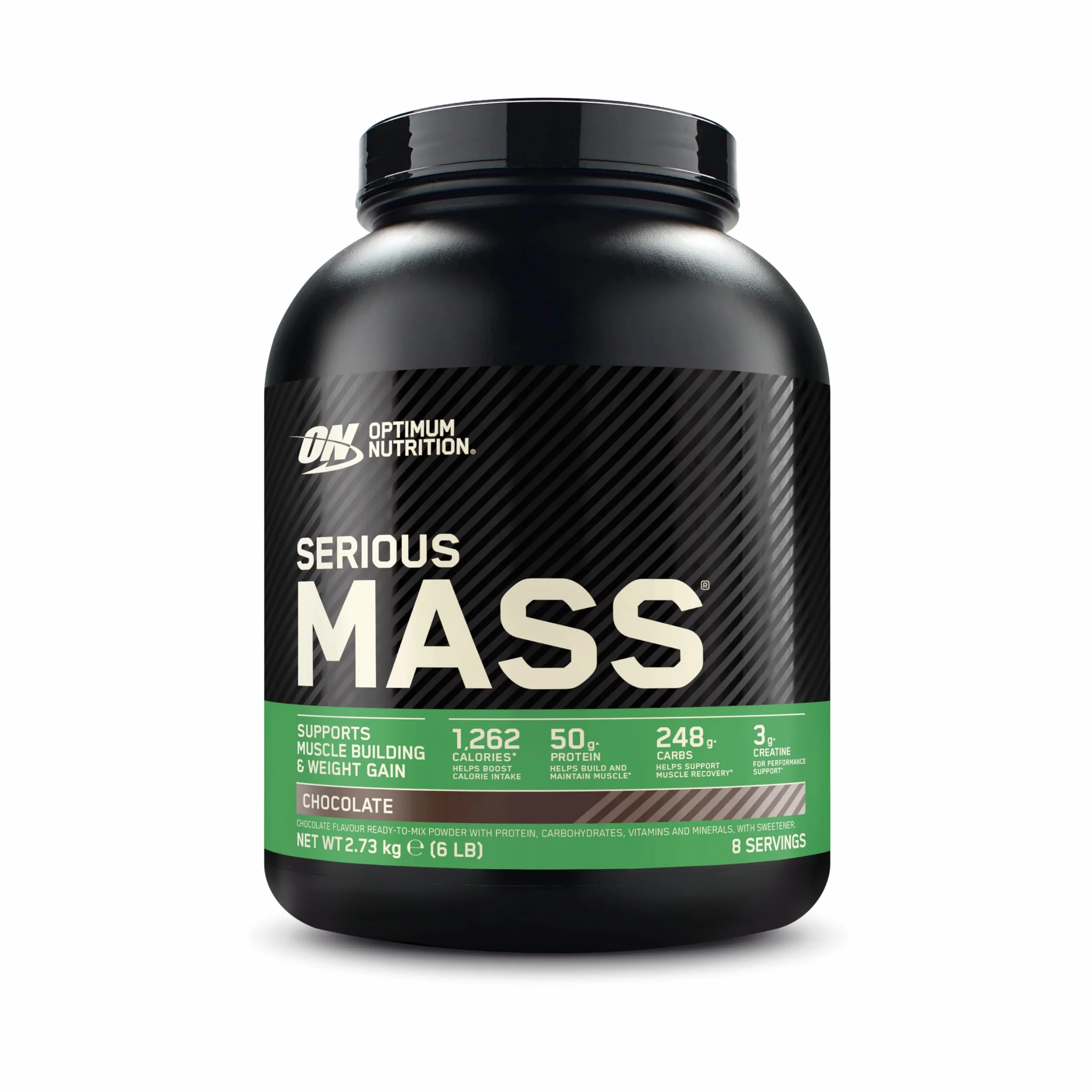 Optimum Nutrition Serious Mass Proteine in Polvere Gusto Cioccolato 2,73 kg 8 Dosi
