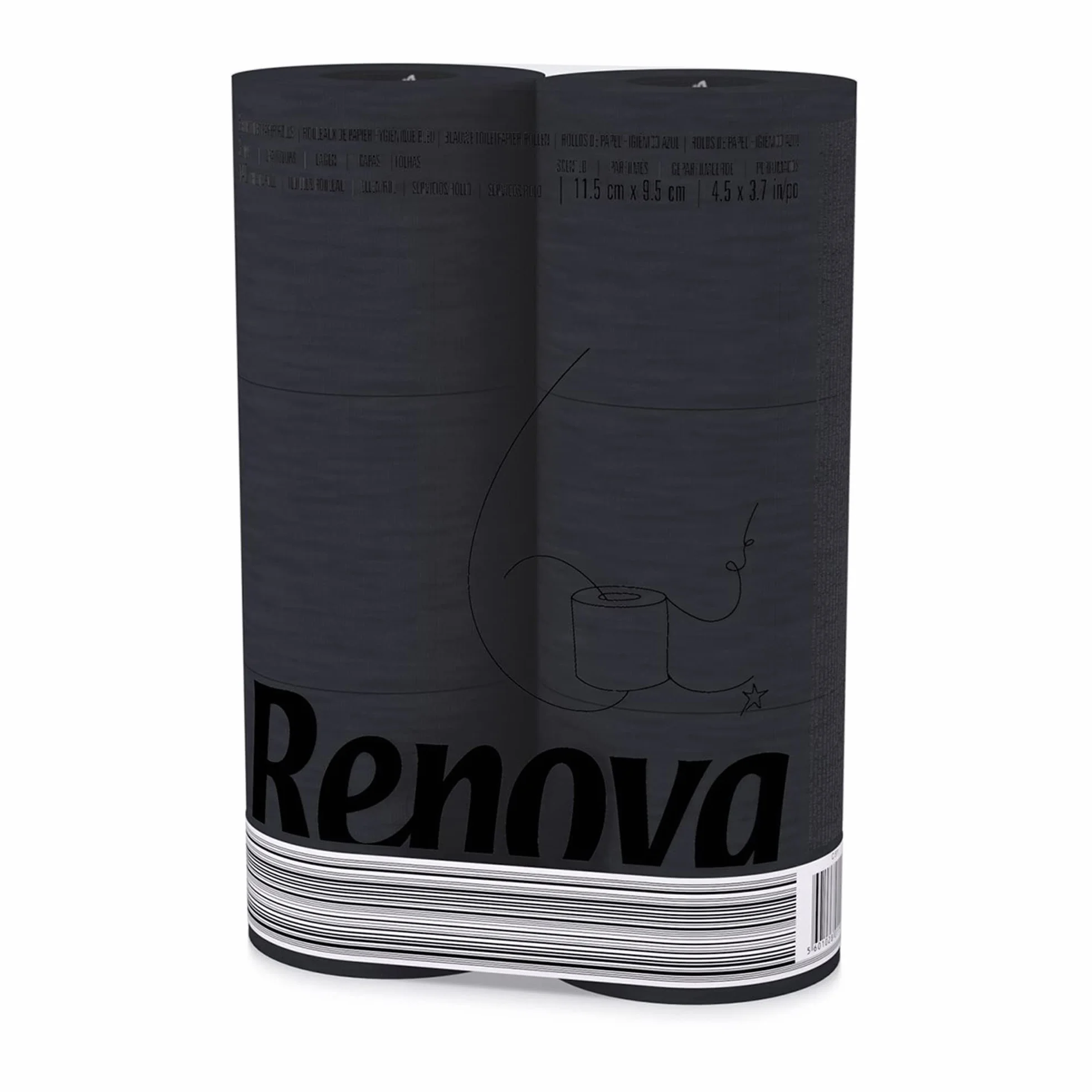 RENOVA carta igienica nero 6 rotoli