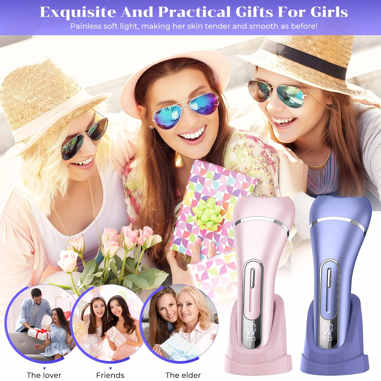 7 In 1 Rasoio elettrico donna,Epilatore elettrico donna,Depilatore corpo,Rasoio donna parti intime,Rasoio Parti Intime,Impermeabile IPX7,Display LCD,per Braccia Zona Bikini