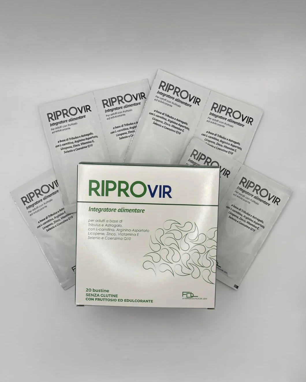 RIPROVIR integratore alimentare in bustine solubili con Tribulus, Astragalo, L-Carnitina, Zinco, Selenio, Coenzima Q10