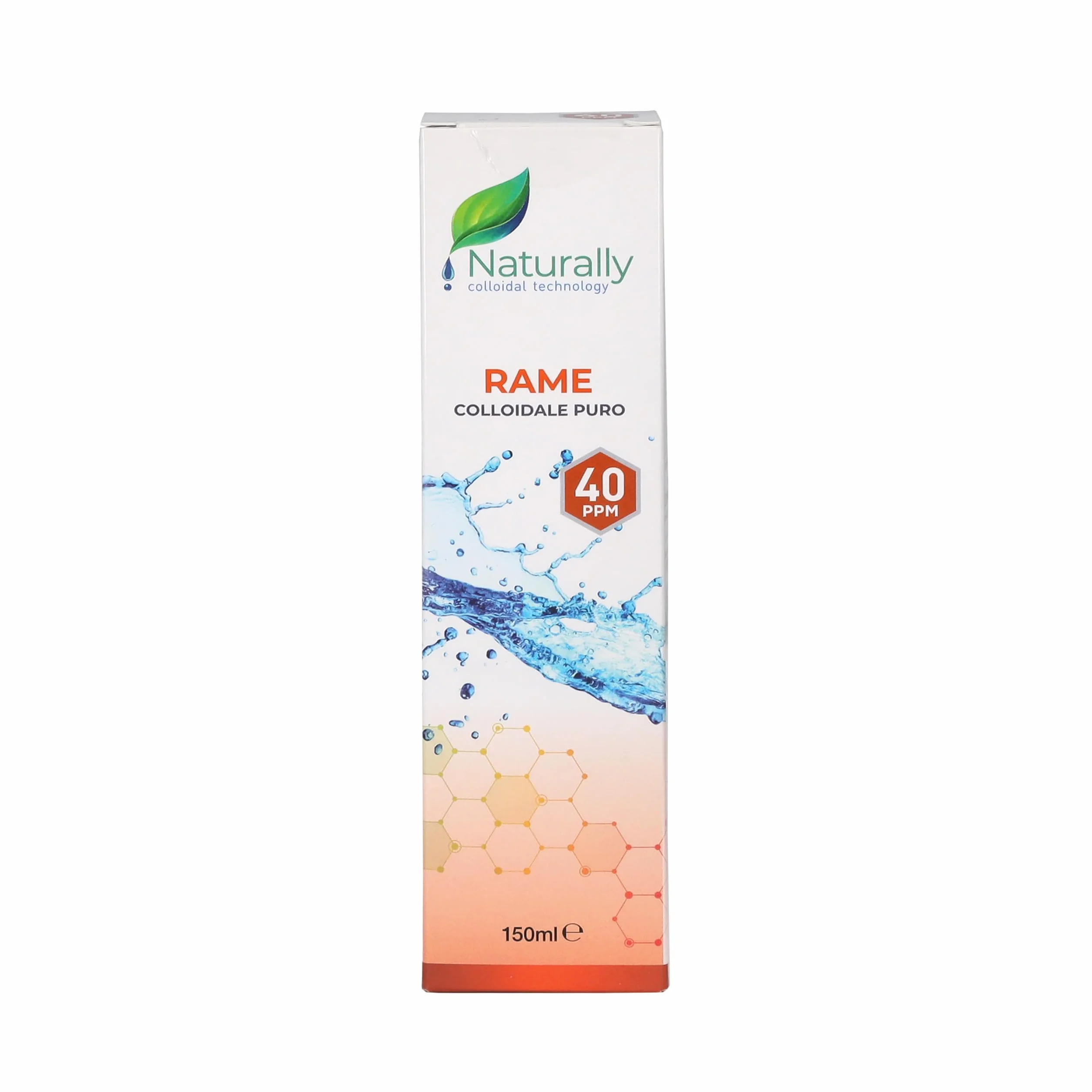 NATURALLY - Rame Colloidale 40 PPM 150 ml | Disinfettante naturale - Salute generale e benessere, Invecchiamento precoce, problemi di circolazione sanguigna | Flacone spray - Made in Italy