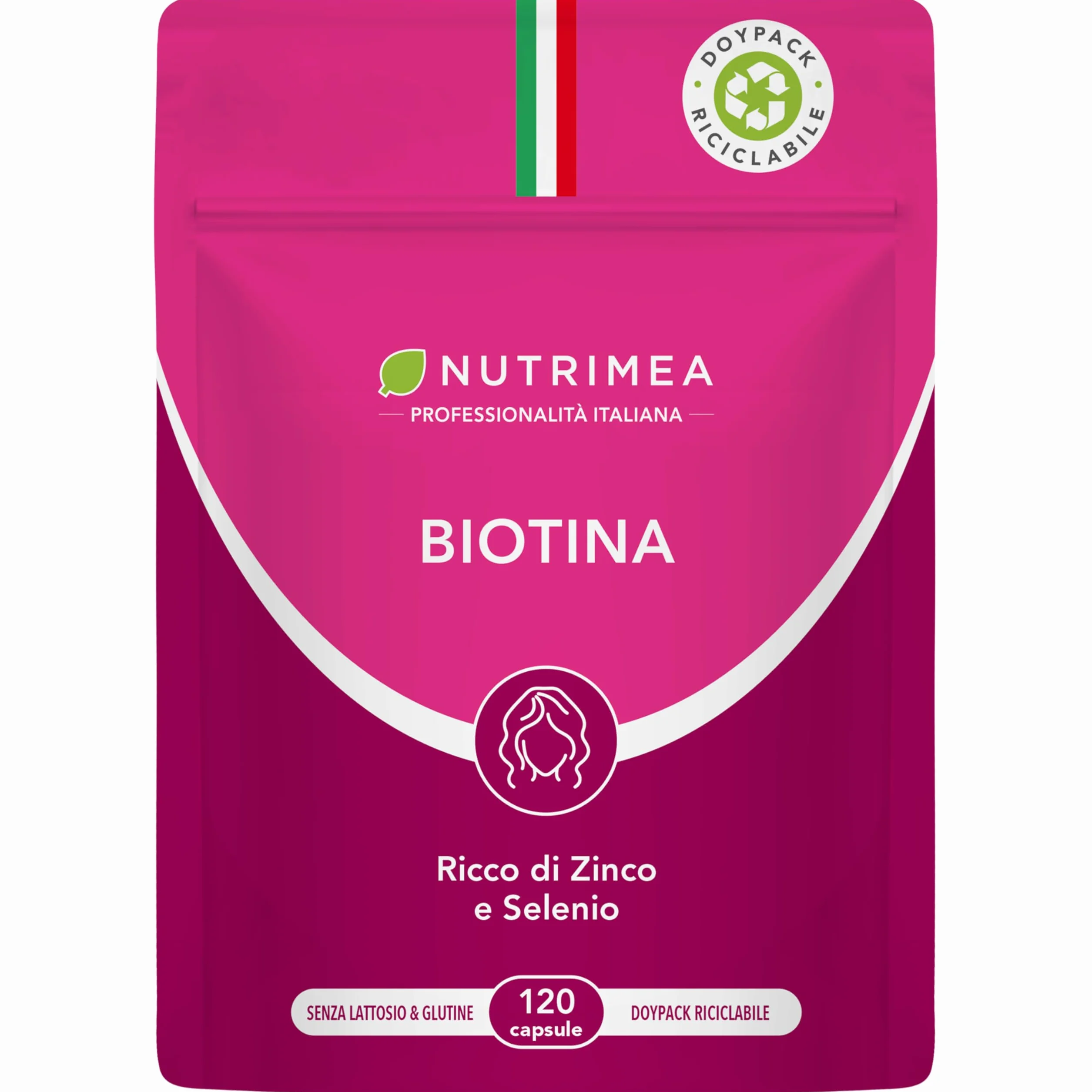 Nutrimea Biotina Capelli 120 Capsule Integratori Capelli Unghie Pelle Vitamina B8 Zinco Selenio Semi di Zucca