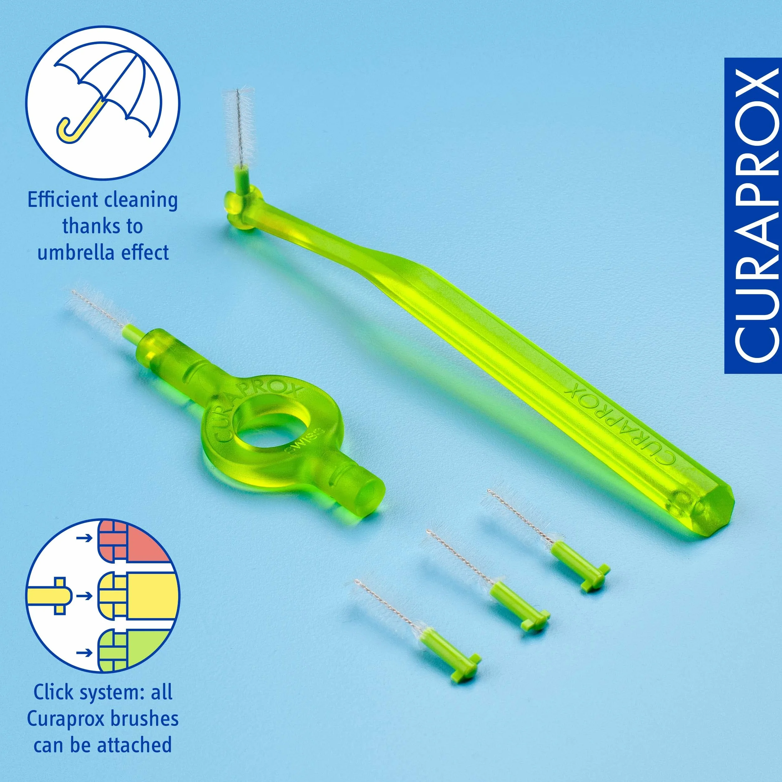 Curaprox CPS 011 Prime Start Set di pennelli interdentali 5 spazzole 2 supporti Verde 1,1 mm 5 mm