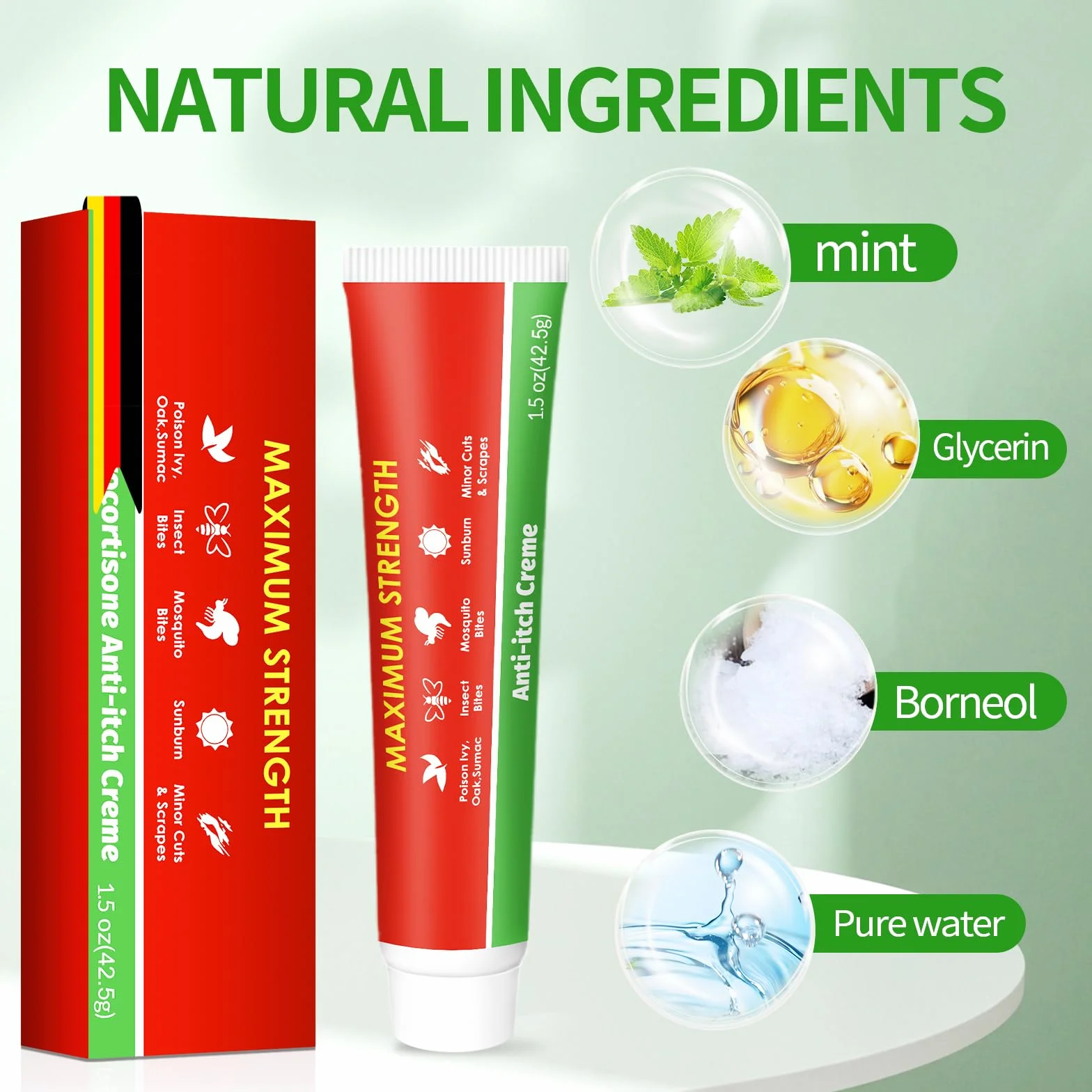Crema calmante 40g, Riduce Prurito, Con Ingredienti di Qualità, per Uso Quotidiano, rinfrescante e Lenitiva, Sollievo rapido dal Prurito per Puntura di Zanzara, medusa e altri insetti