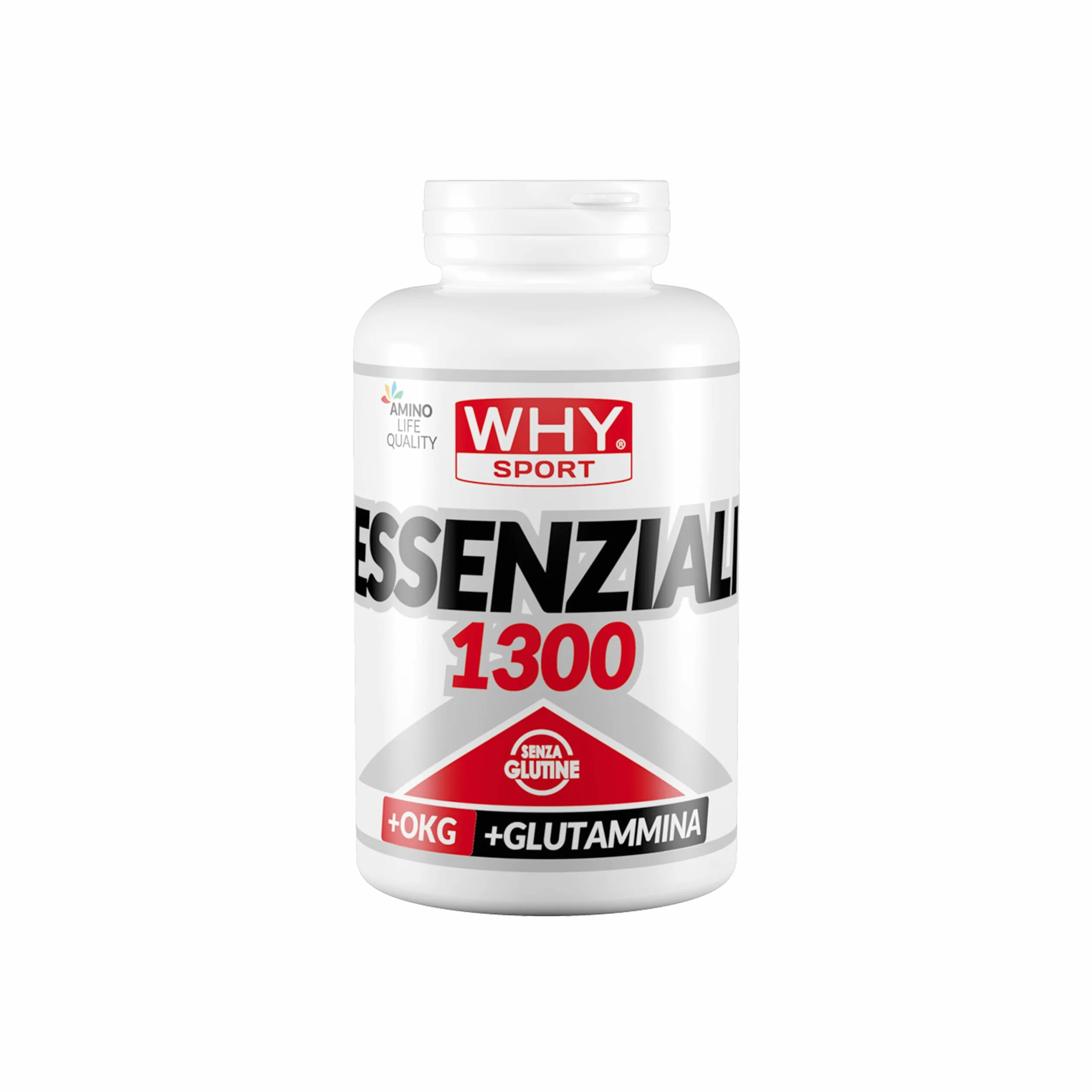 WHY SPORT ESSENZIALI 1300 - Aminoacidi Essenziali con Vitamina B6 e Glutammina - 200 Compresse
