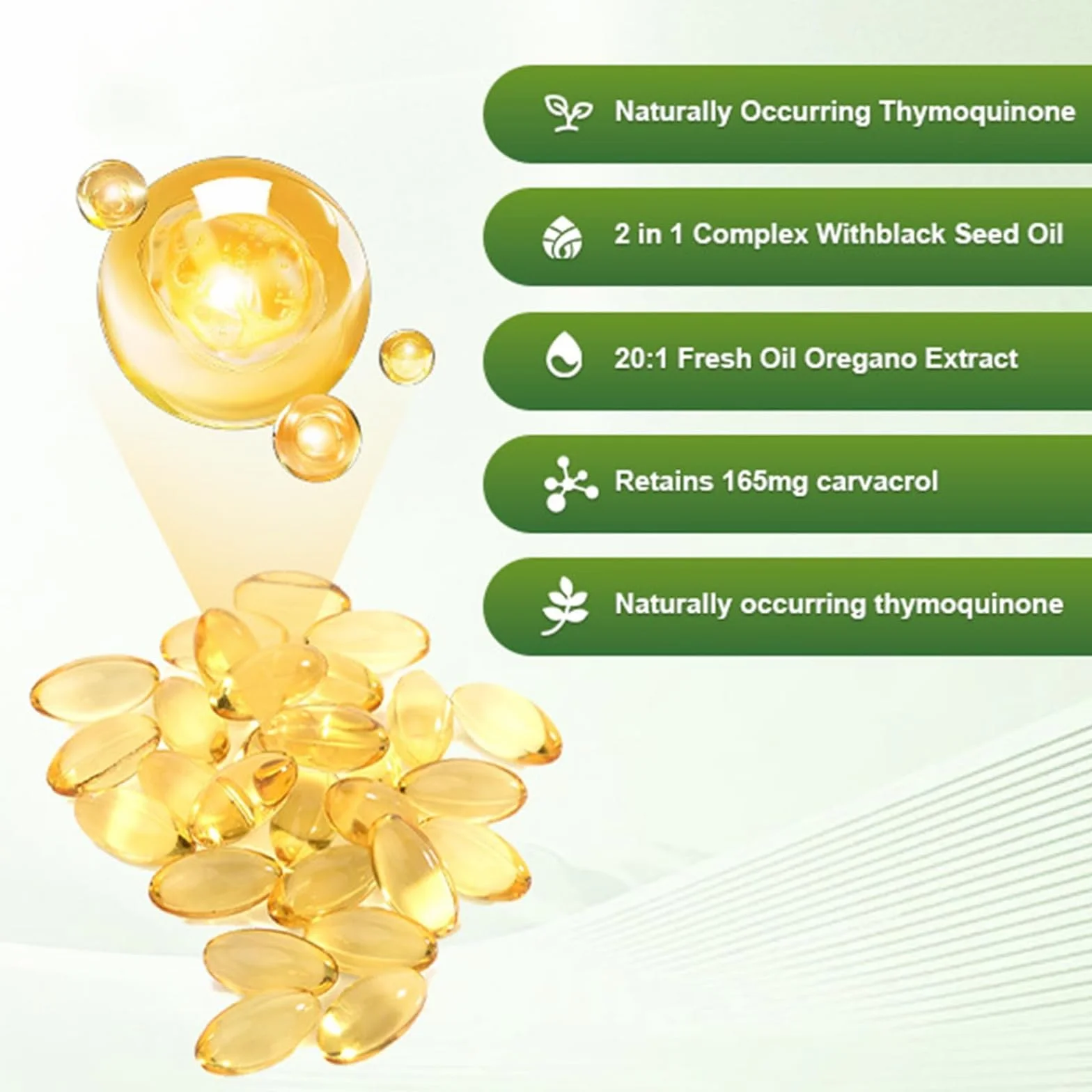 Olio di Origano Softgels 6000 mg con Oli di Semi Neri Integratore