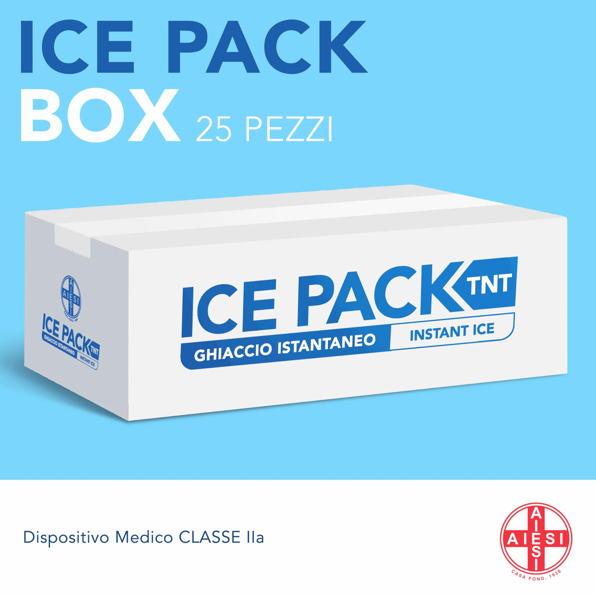 AIESI Ghiaccio istantaneo monouso 25 pezzi 14x18 cm ICE PACK TNT