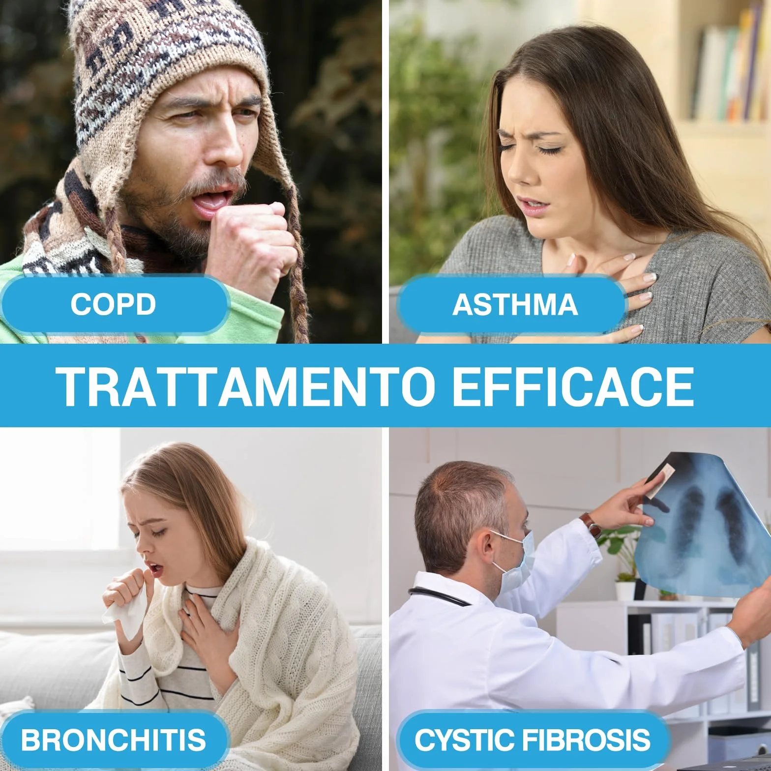 Tilcare Espansore Polmonare Dispositivo Rimozione Muco Esercizio Terapia Pulizia BPCO Asma Bronchite Fibrosi Cistica