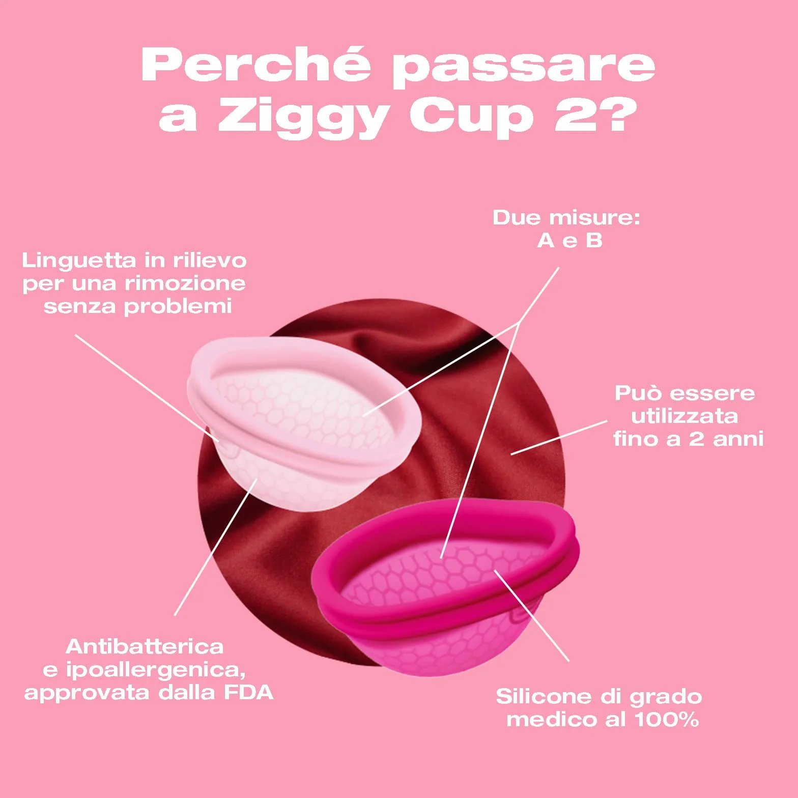 INTIMINA Ziggy Cup 2 - Disco Mestruale Riutilizzabile Extra-Sottile con Design Flat-fit Menstrual Cup, Coppette Mestruali, (Misura B)