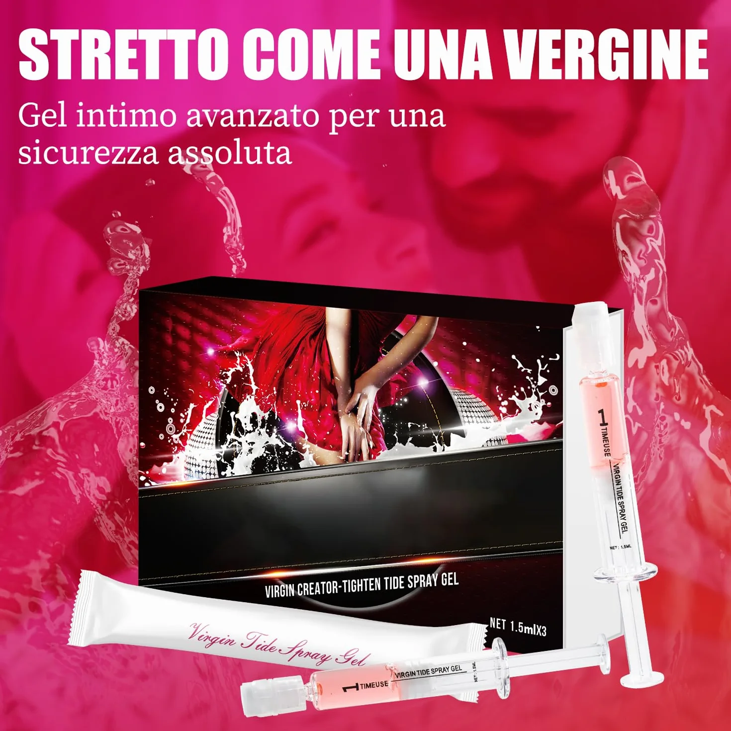 Gel vaginale di serraggio, formula naturale per stringere la vagina, cura privata di Yoni per le donne - 3 pz.