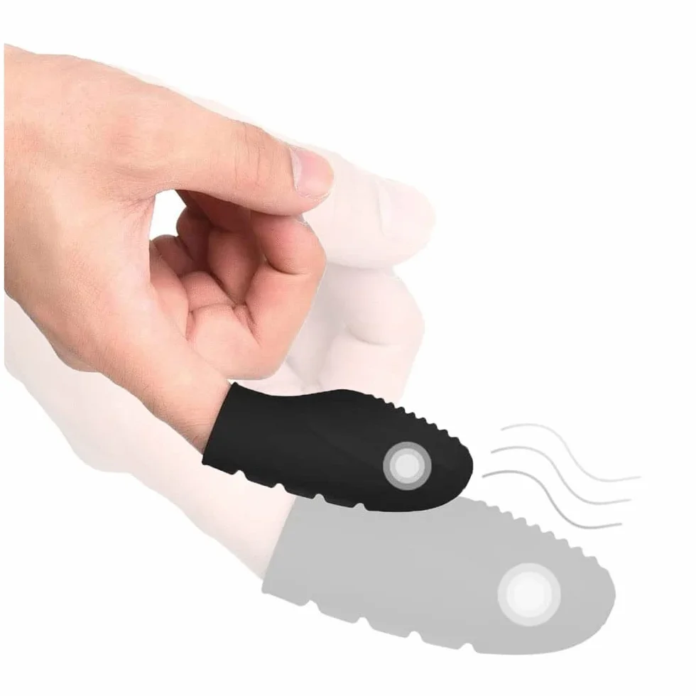 Mini Flírṭíṇg Víbrátíón Attrezzatura per Esercizi Sportivi Protezione per Le Dita Silicone (Nero)