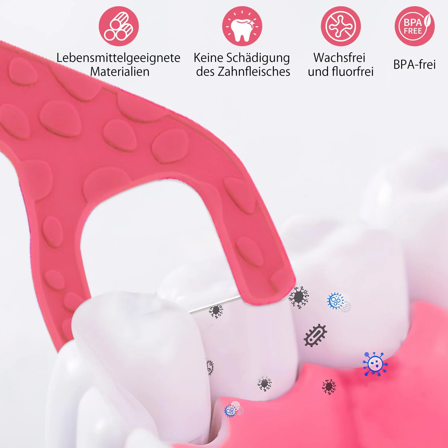TNSLAND Filo Interdentale per Bambini Giraffa 4 Colori 4 Confezioni da 40 Fili Senza Cera e Antiscivolo per Spazi Ristretti