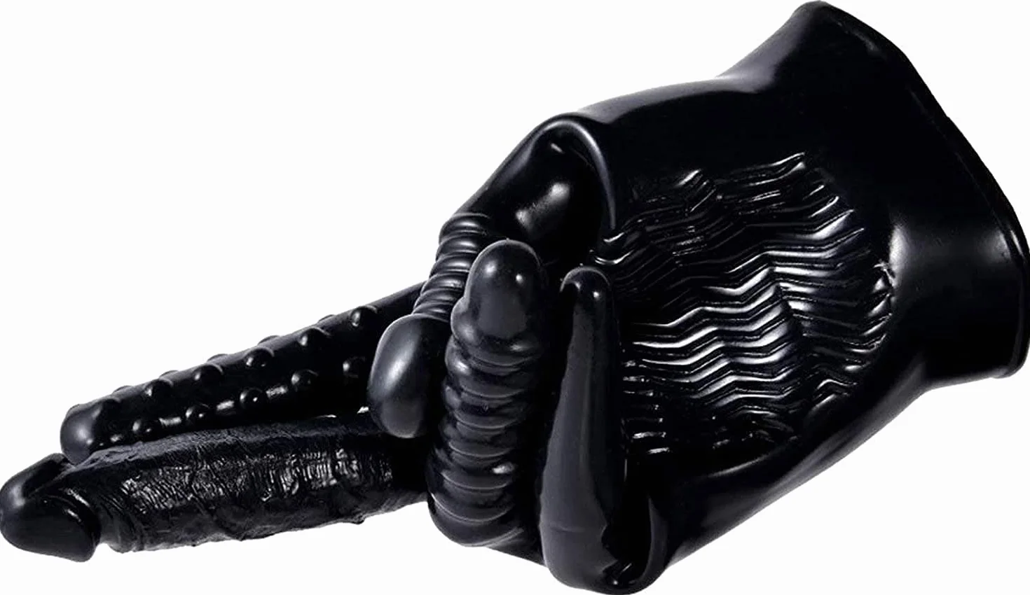 Vibratore per dita medie, dildo vibrante, guanti per masturbazione, impermeabili, in lattice, fetish, guanti multifunzione (1 guanto per la mano destra)