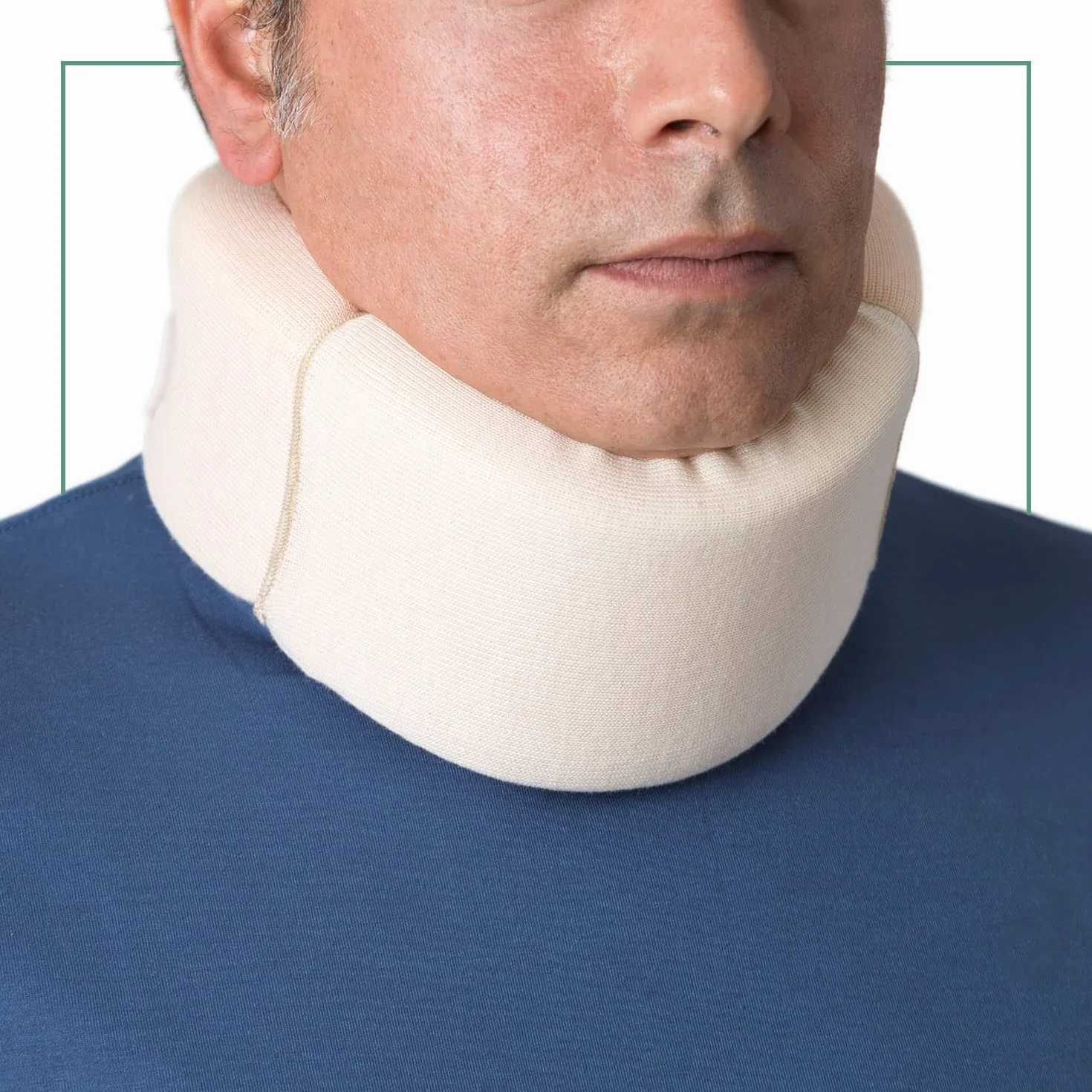 Collare Cervicale Morbido con Fodera Removibile - Supporto per il Collo - Sollievo dal Dolore e dalla Pressione sulla Colonna Vertebrale, Taglia Unica - Beige