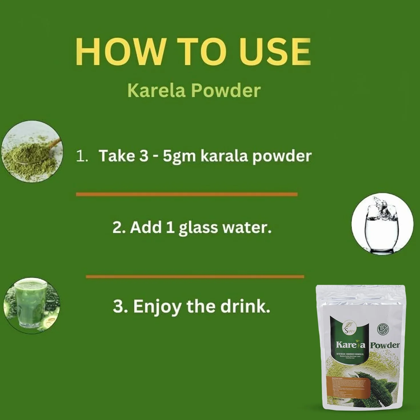 Karela Powder (melone amaro) 227g Antiossidanti Senza glutine