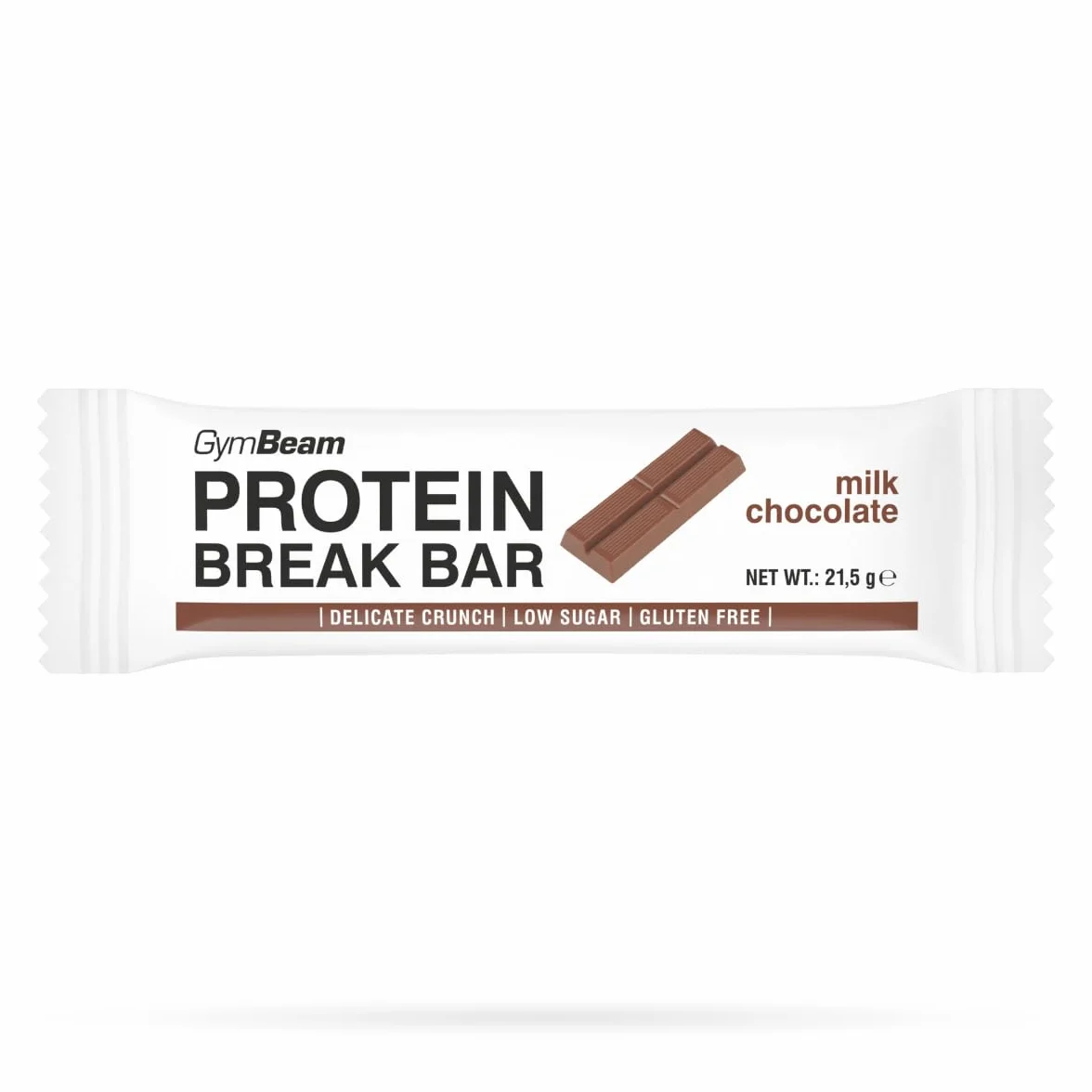 GymBeam Barretta Proteica Break 25 x 21,5 g, Senza Zuccheri, Snack con Cialda Croccante e Crema al Cioccolato, Ricca di Proteine