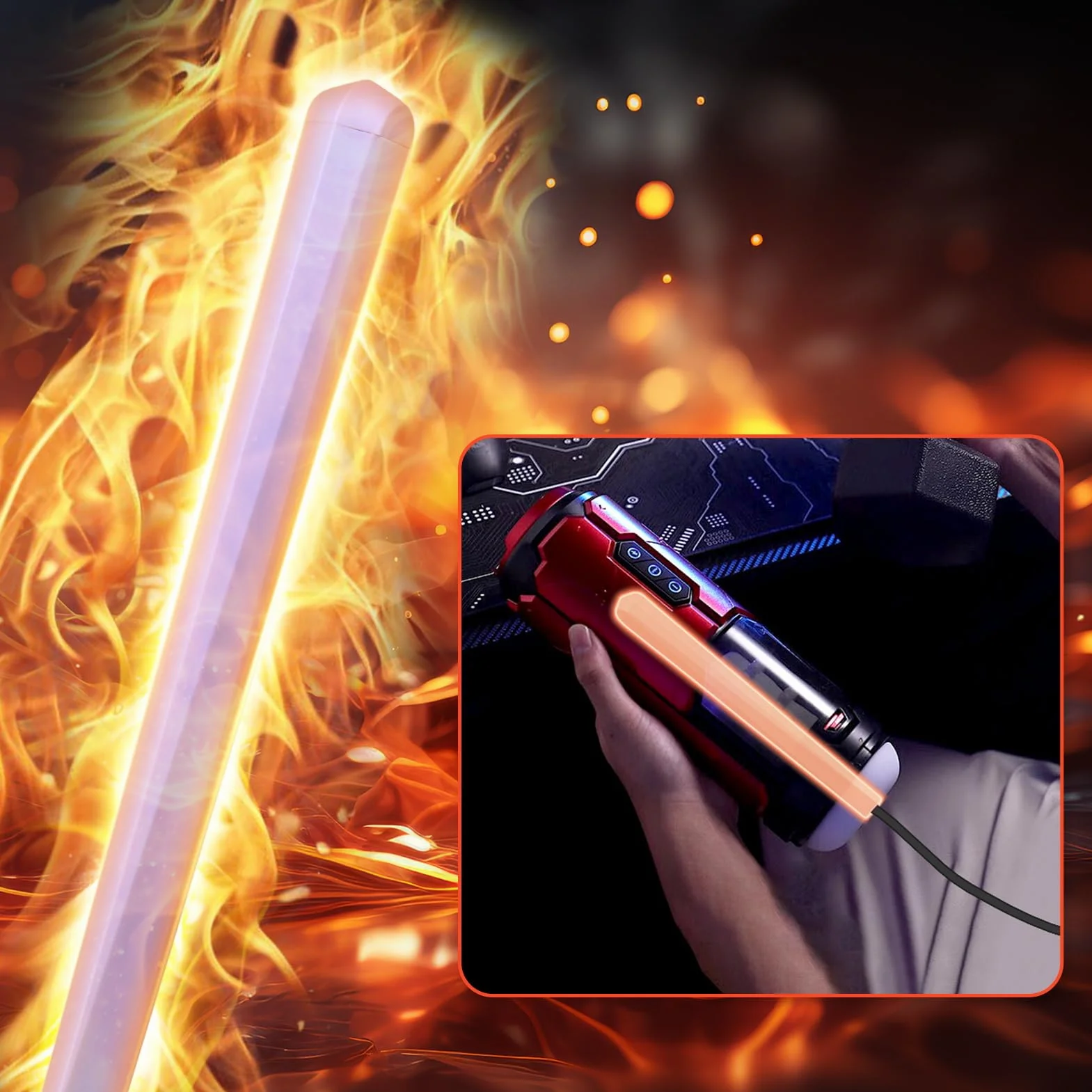 Roluck Asta Riscaldate per Sex Toy, Asta Riscaldate per Masturbatore Uomo, Stick Riscaldate USB con Controllo Automatico della Temperatura, Scalda Sex Toy, Accessorio per Sexytoysys Uomo