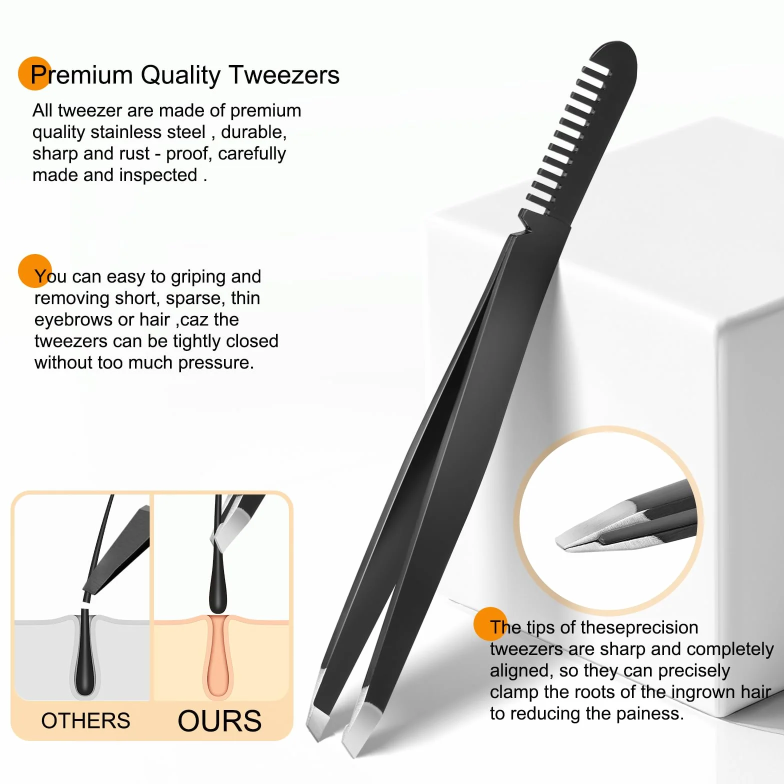 Pinzette di precisione per sopracciglia,Pinzetta e Tagliaunghie Set,Manicure con pinzette, Precisione Pinzette di Kit da viaggio per la cura degli Uomo Grooming Kit,9 pezzi, in acciaio inossidabile