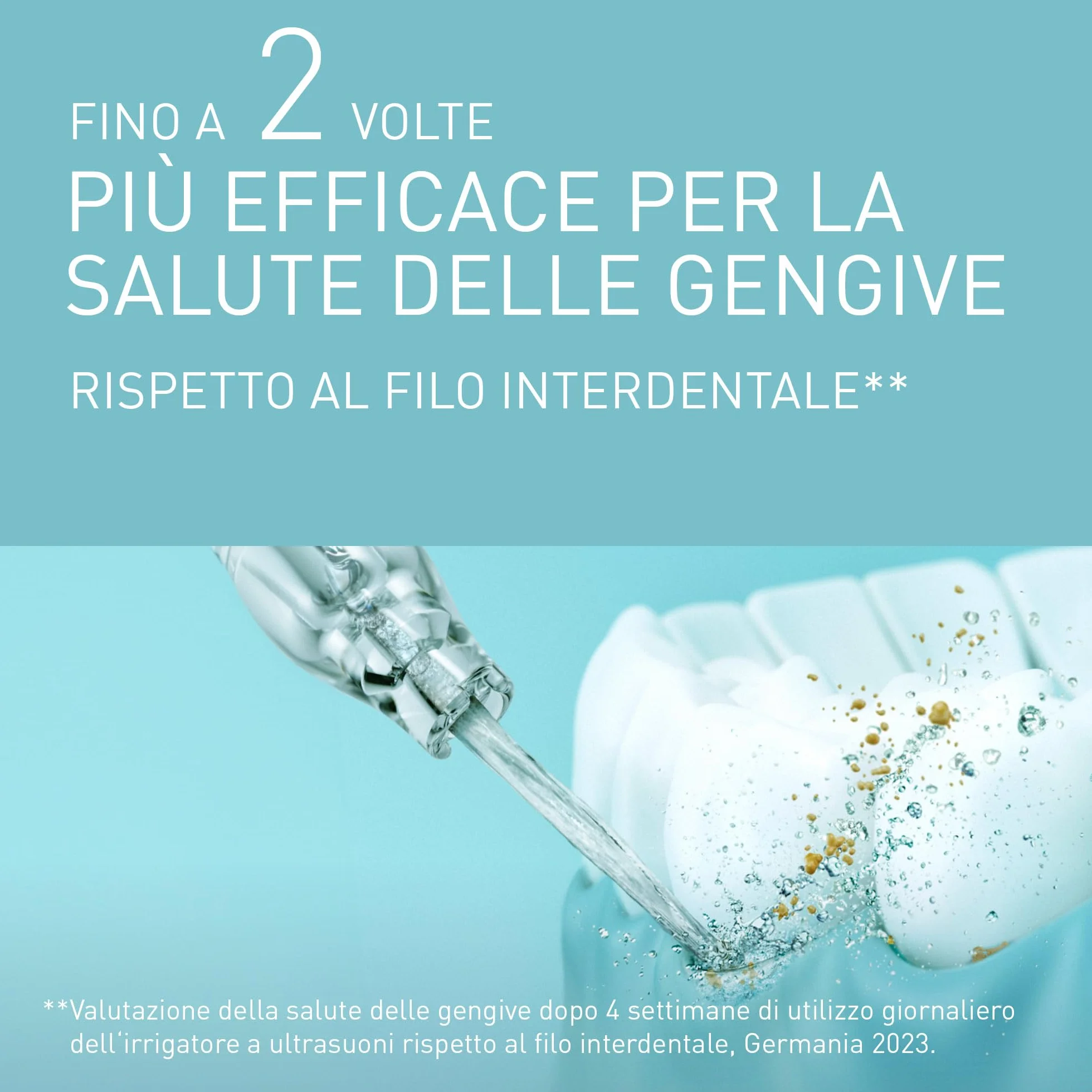 Panasonic EW-DJ4B-G503 Idropulsore, Irrigatore Orale,4 Impostazioni di Pressione dell'Acqua, Compatto e Portatile, Ultrasonica, Serbatoio 150 ml, Ricarica Rapida, Verde Menta e Bianco, 1.0 unità