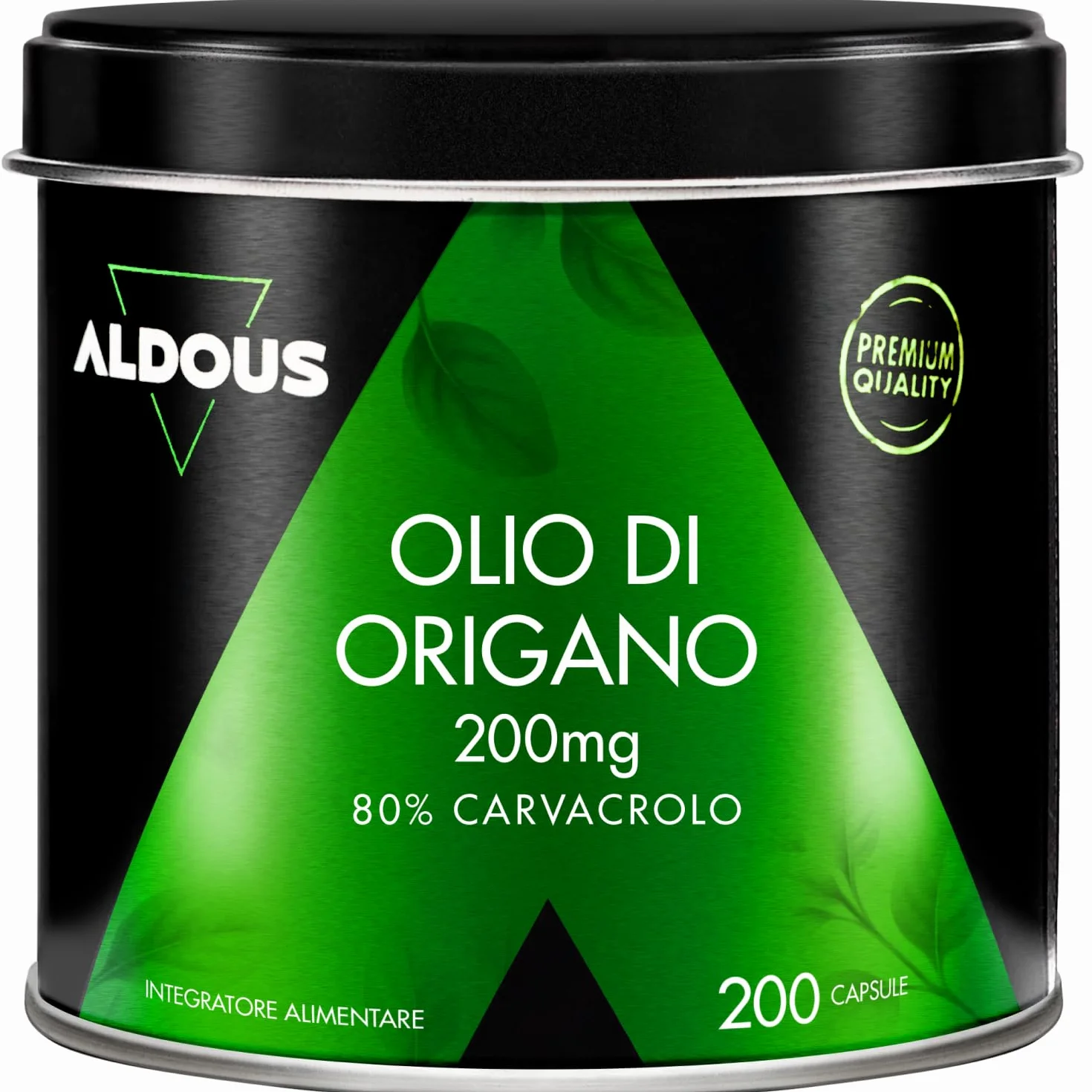 Olio di Origano 200 Capsule 160mg Carvacrol 80% Integratore Sistema Immunitario ALDOUS