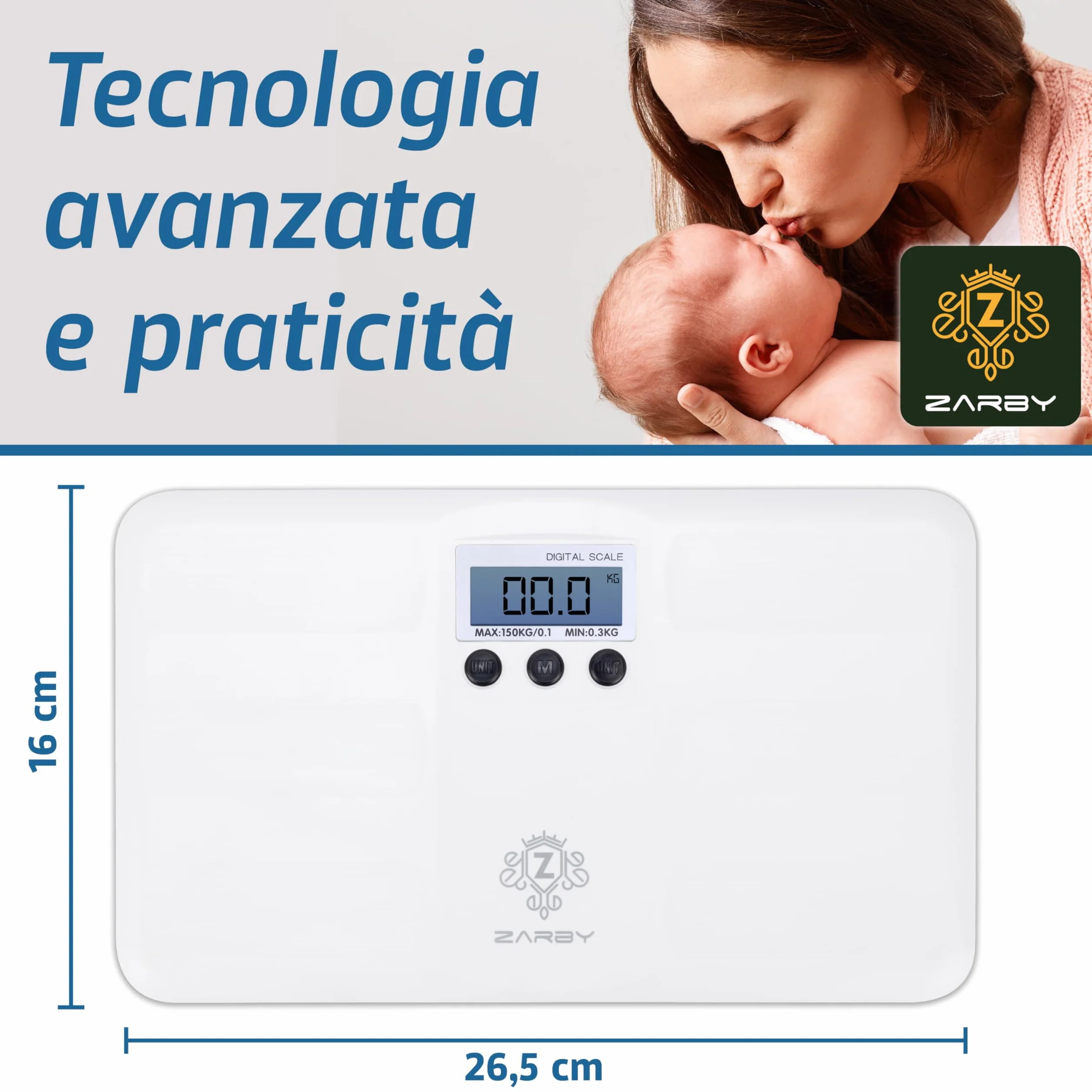 Bilancia Neonato Professionale con Display Retroilluminato e Funzioni Intelligenti