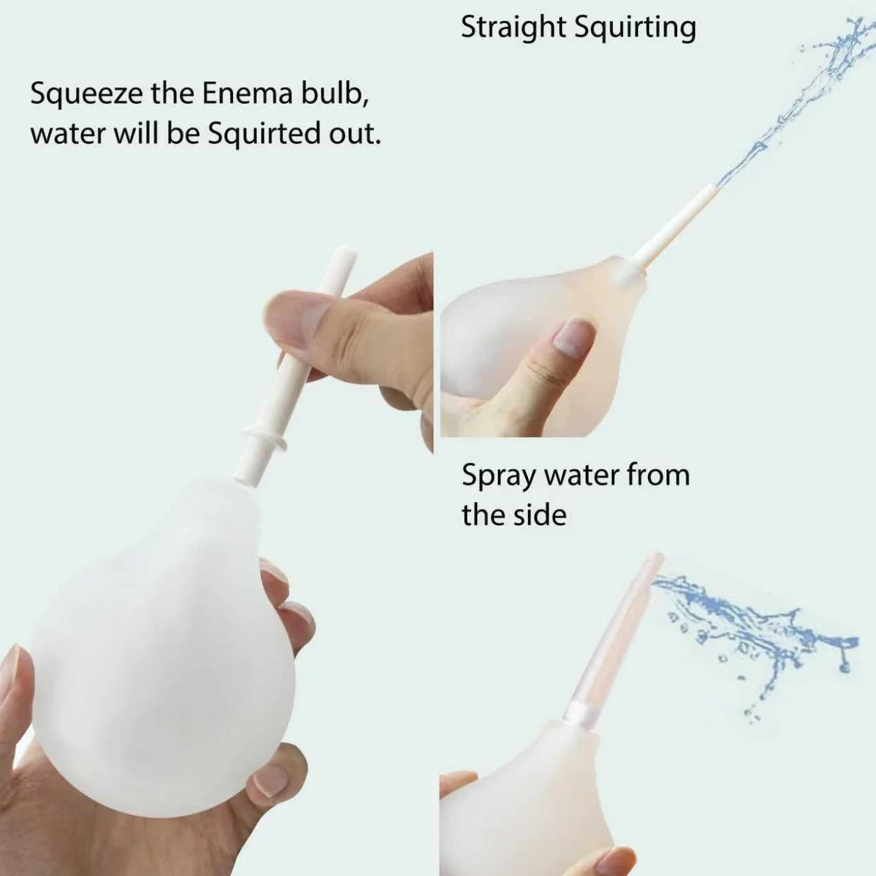 TopQuaFocus 8 oz Enema Bulb Kit anale e vaginale Douche Bulb per gli uomini sistema di risciacquo Enemas Silicone Bulb 4 punte sostituibili (trasparente)