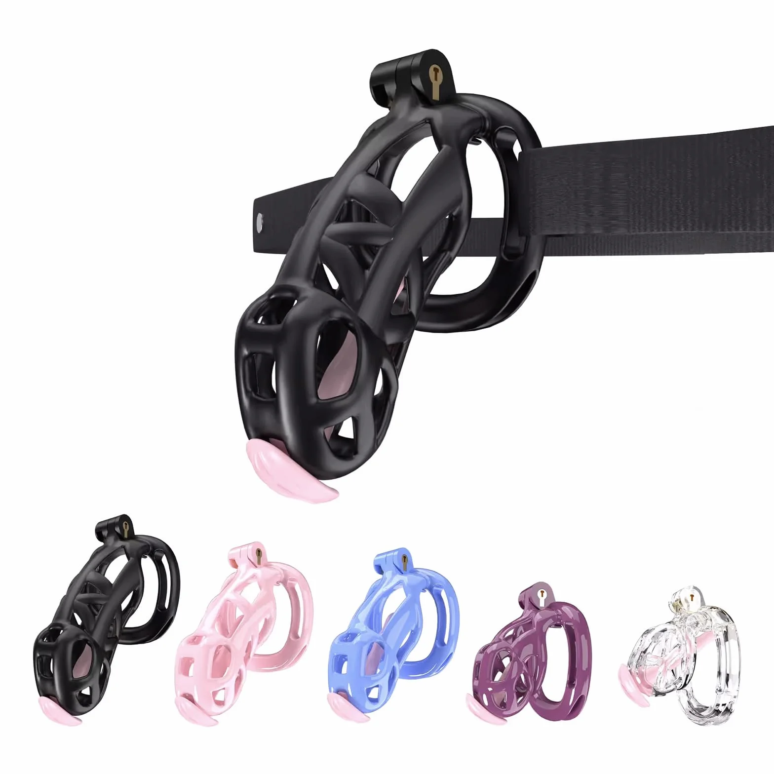 Gabbia Di Castità Vuota in Silicone Sissy Dilatatori Uretrali Uomo Gabbia Del Pene Gabbia Di Castità Accessori SM Gabbia Del Cazzo Uomo Giocattoli Sessuali (Black)