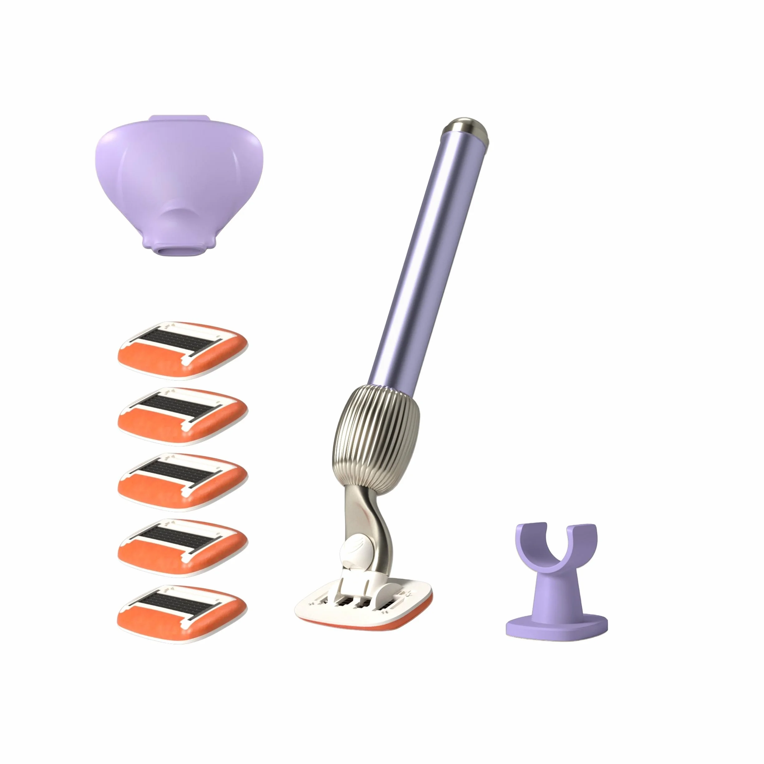 Rasoio Donna Fler The Razor Shave Set con Testine Intercambiabili, 6 Lamette e Custodia