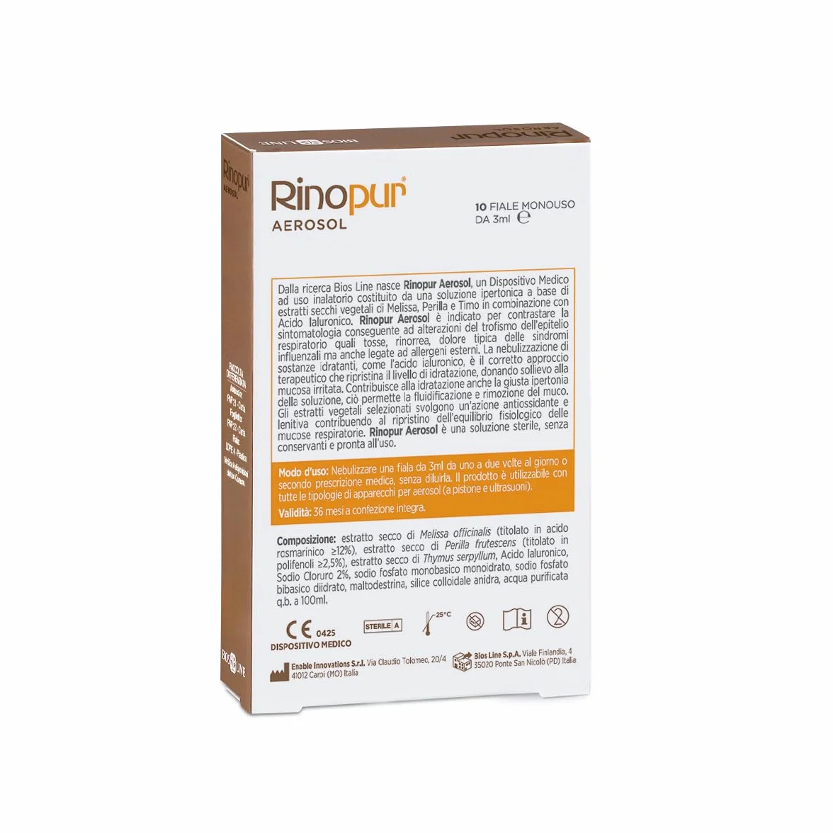 BIOS LINE Rinopur Aerosol monodose 10x3ml CE DDM 93/42