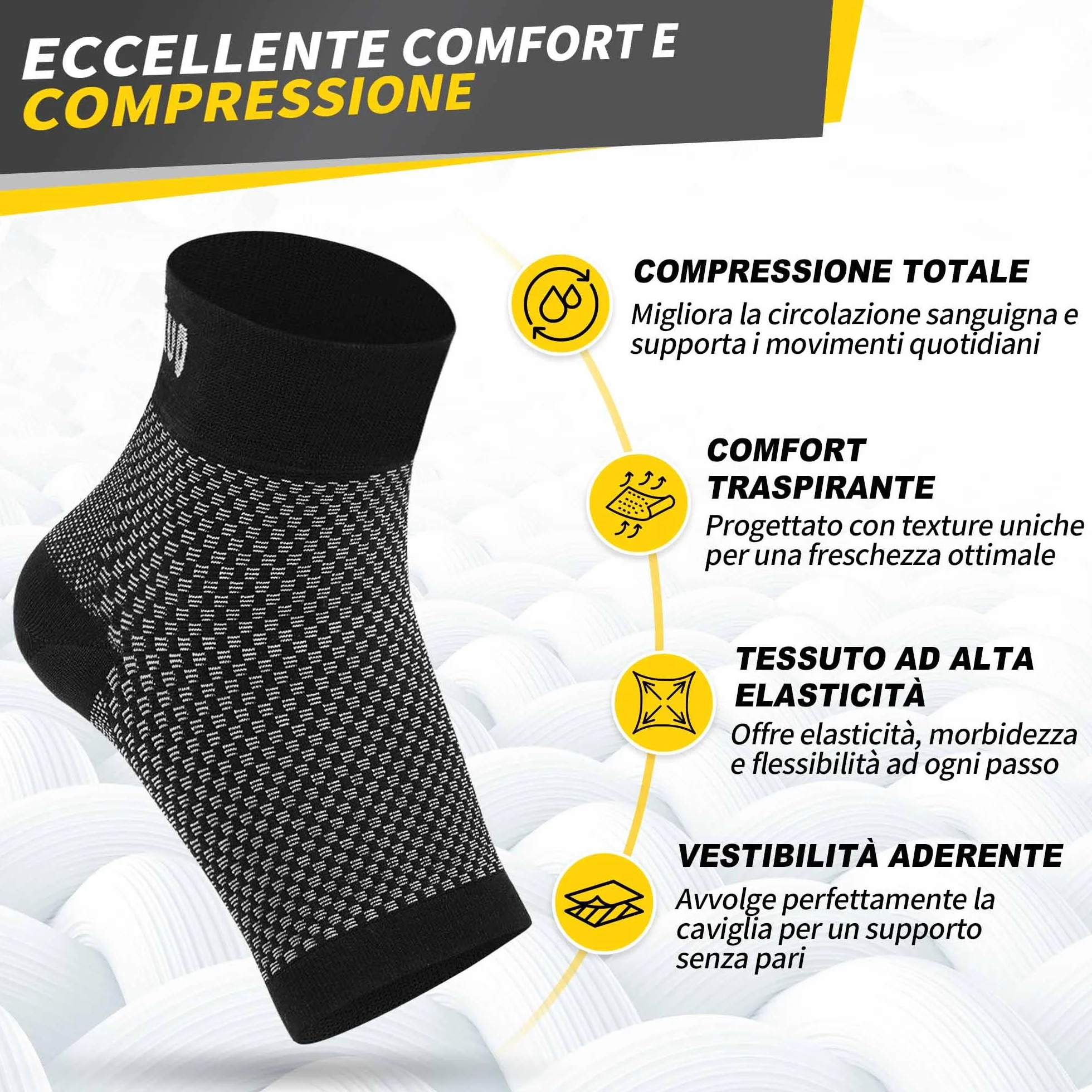 CAMBIVO Cavigliera Ortopedica 2 Paia Tutore Caviglia Uomo Donna Supporto Fascite Plantare Sport Running