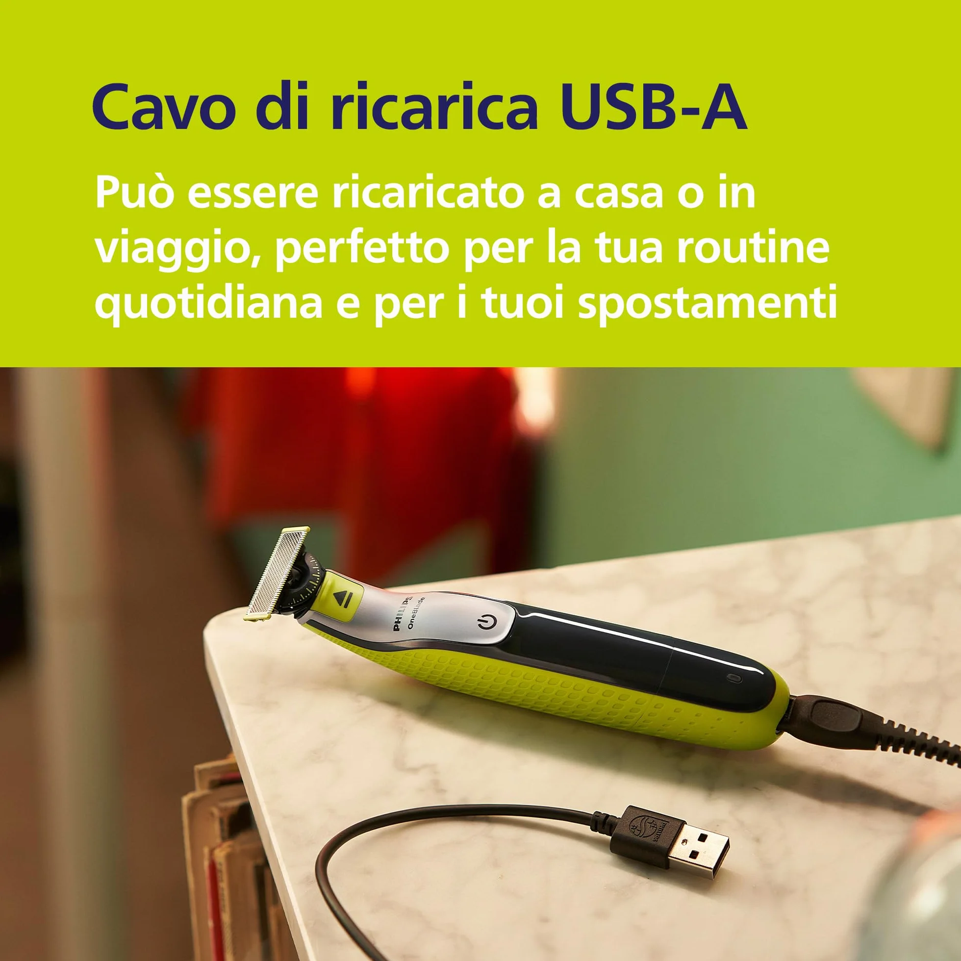 Philips OneBlade QP2834/31 Regolabarba Elettrico 360 Autentico Viso Corpo 3 Lame 4 Pettini Kit Corpo