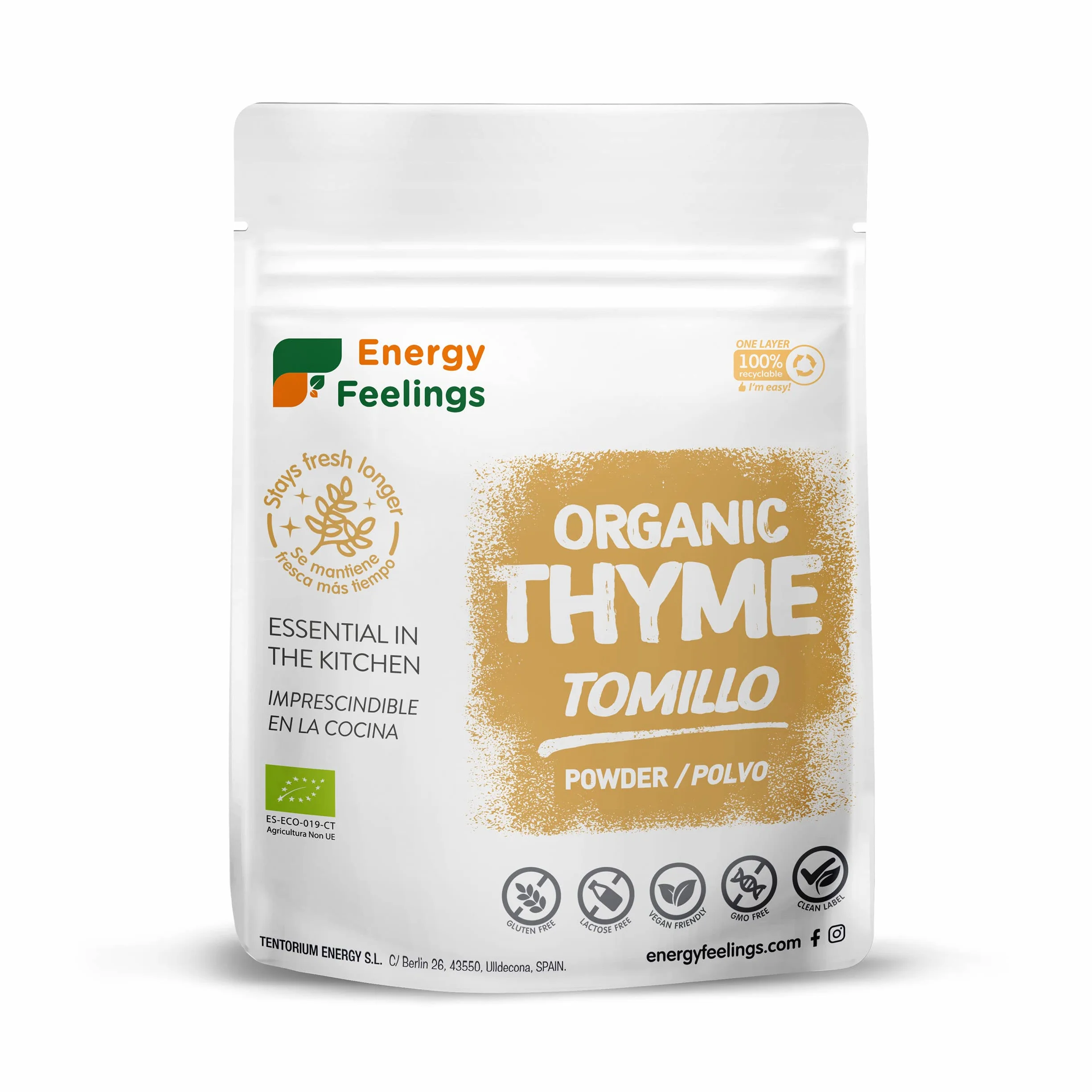 Timo Bio Disidratato in Polvere 200g | Timo Naturale Senza Additivi | Vegan Senza Glutine Senza Lattosio