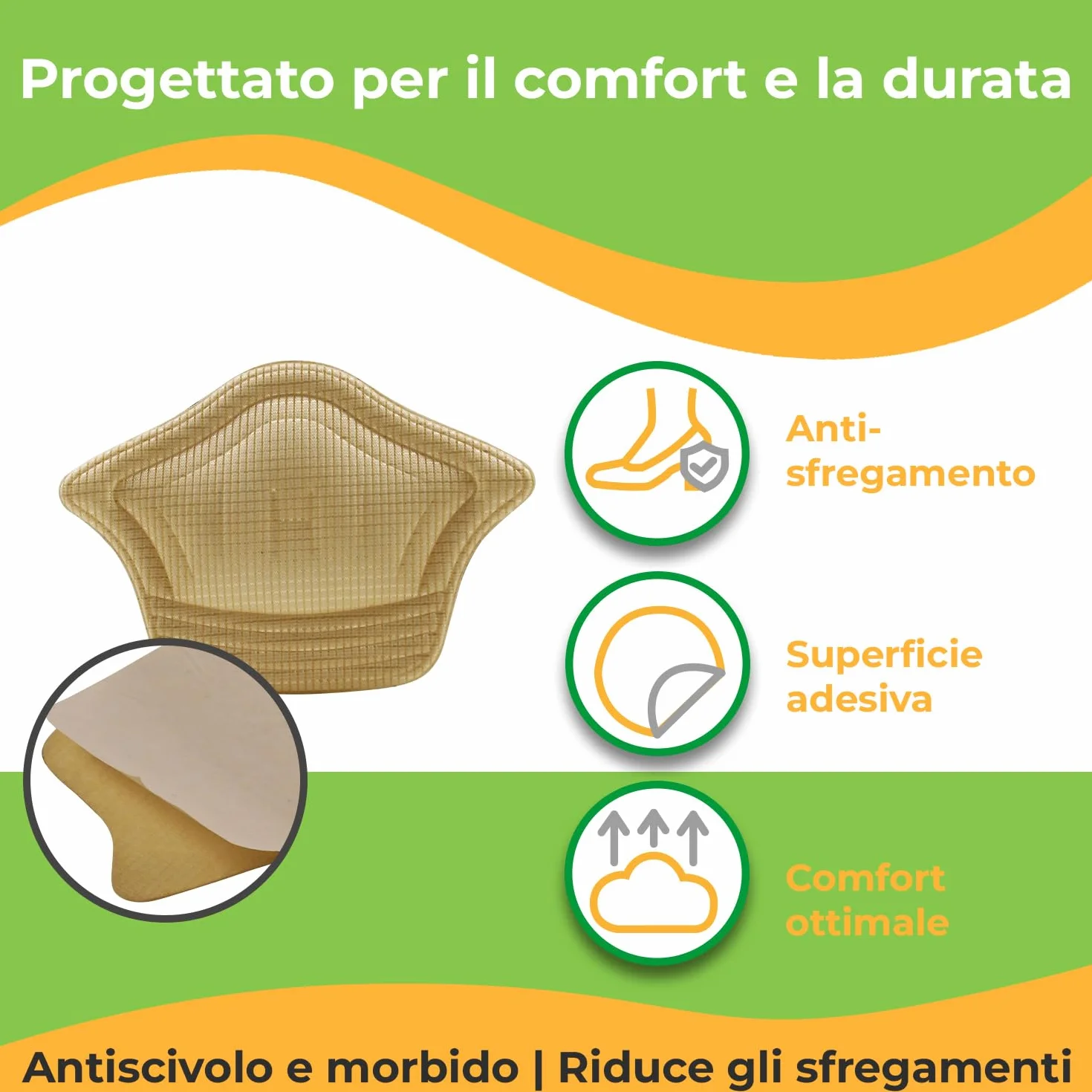Cuscinetti Tallone Tipo Corona Nero 6 Paia Slim Feet Pro Comfort 3D Anti-Sfregamento Regolazione Scarpe Grandi