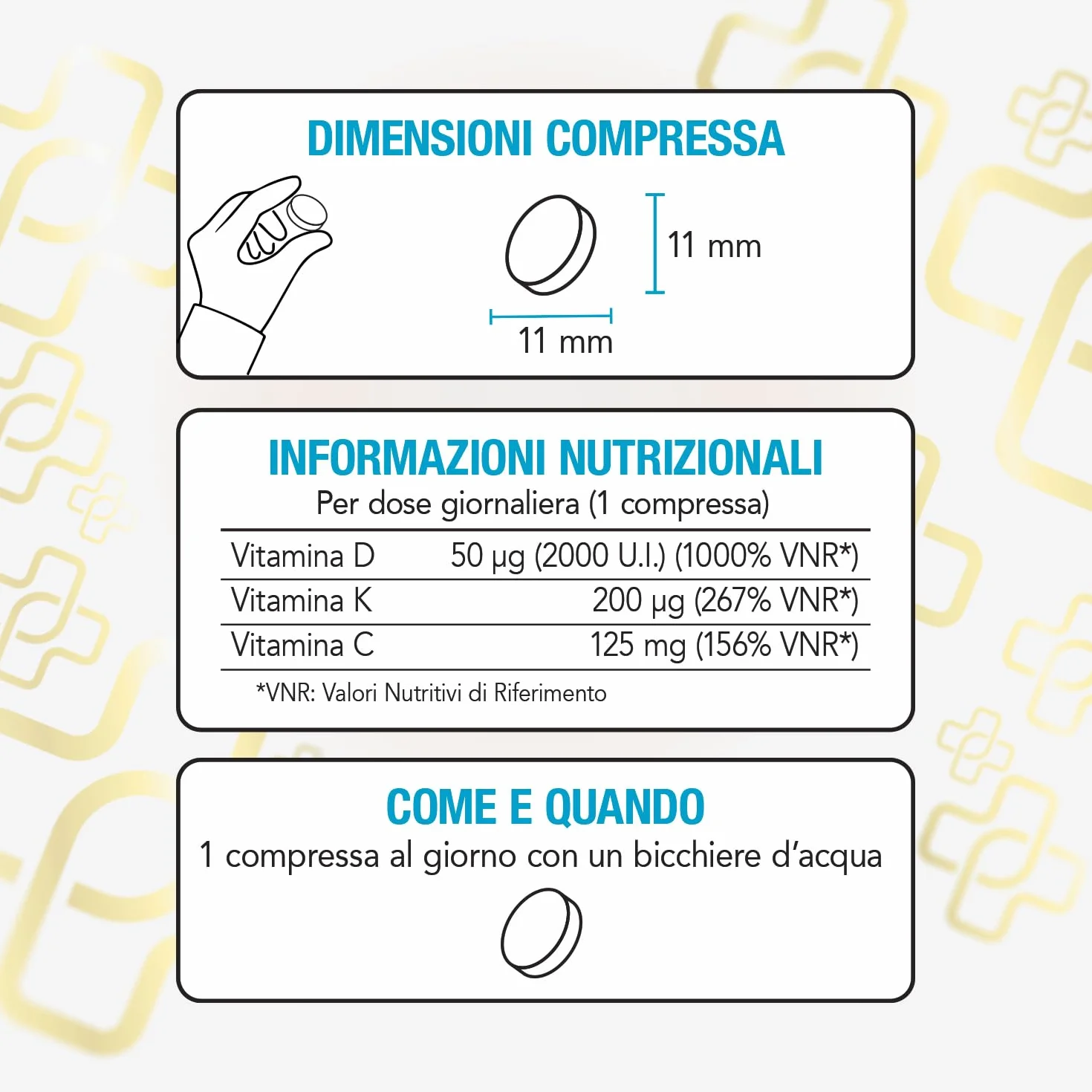 Vitamina D3 K2 Mk7 Con Vitamina C PiùLife – 200 Compresse – 1 Al Giorno, Vit D3 2000 UI, K2 200µg – Sostiene ossa forti, difese naturali e l’equilibrio di calcio e fosforo