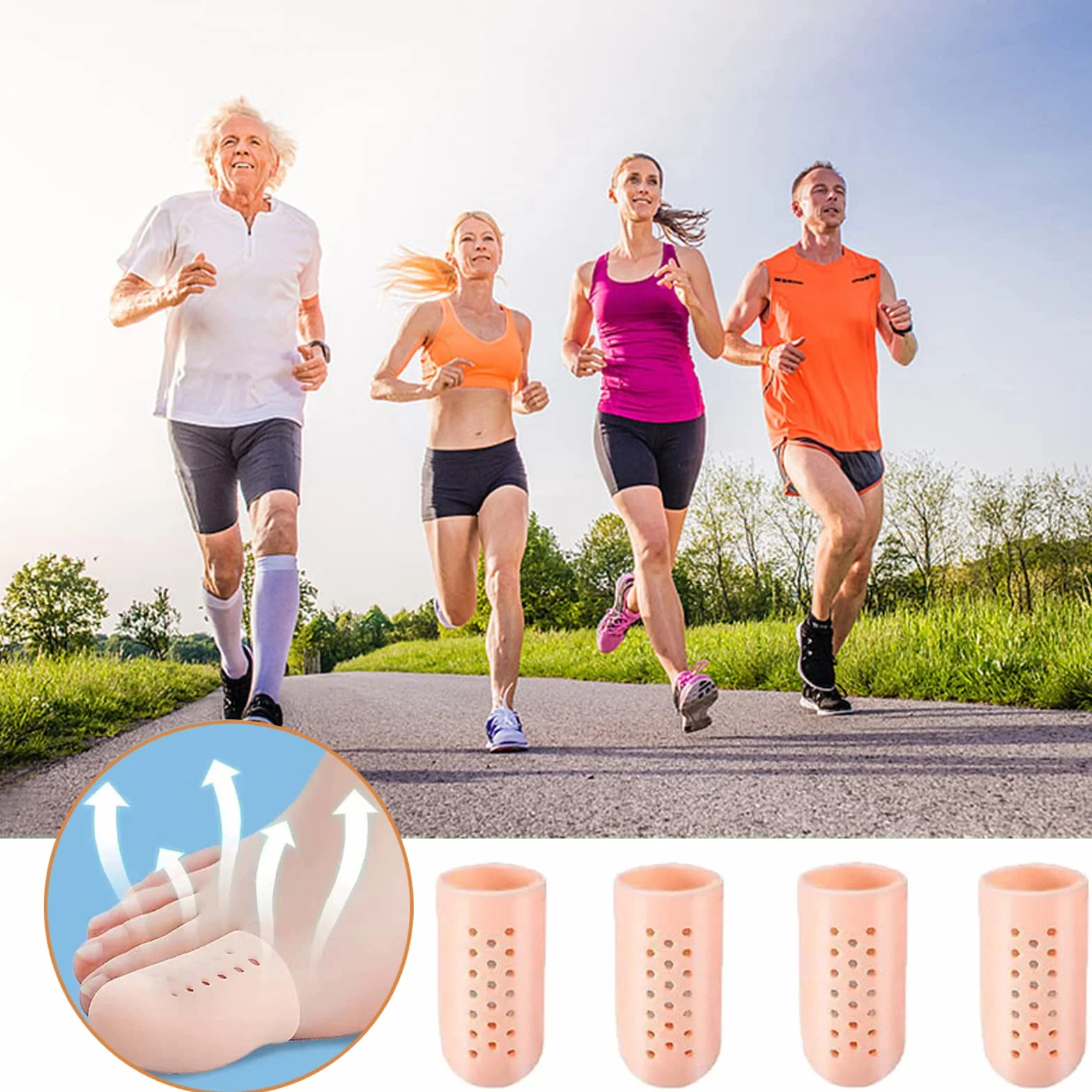 Protezione alluce,10 Pezzis cappucci Copri dita in gel,Protezione Piedi Traspirante Proteggi Dita Piedi,per Previene la formazione di calli e vesciche,Protect Nail Toes Per uomo e per donna