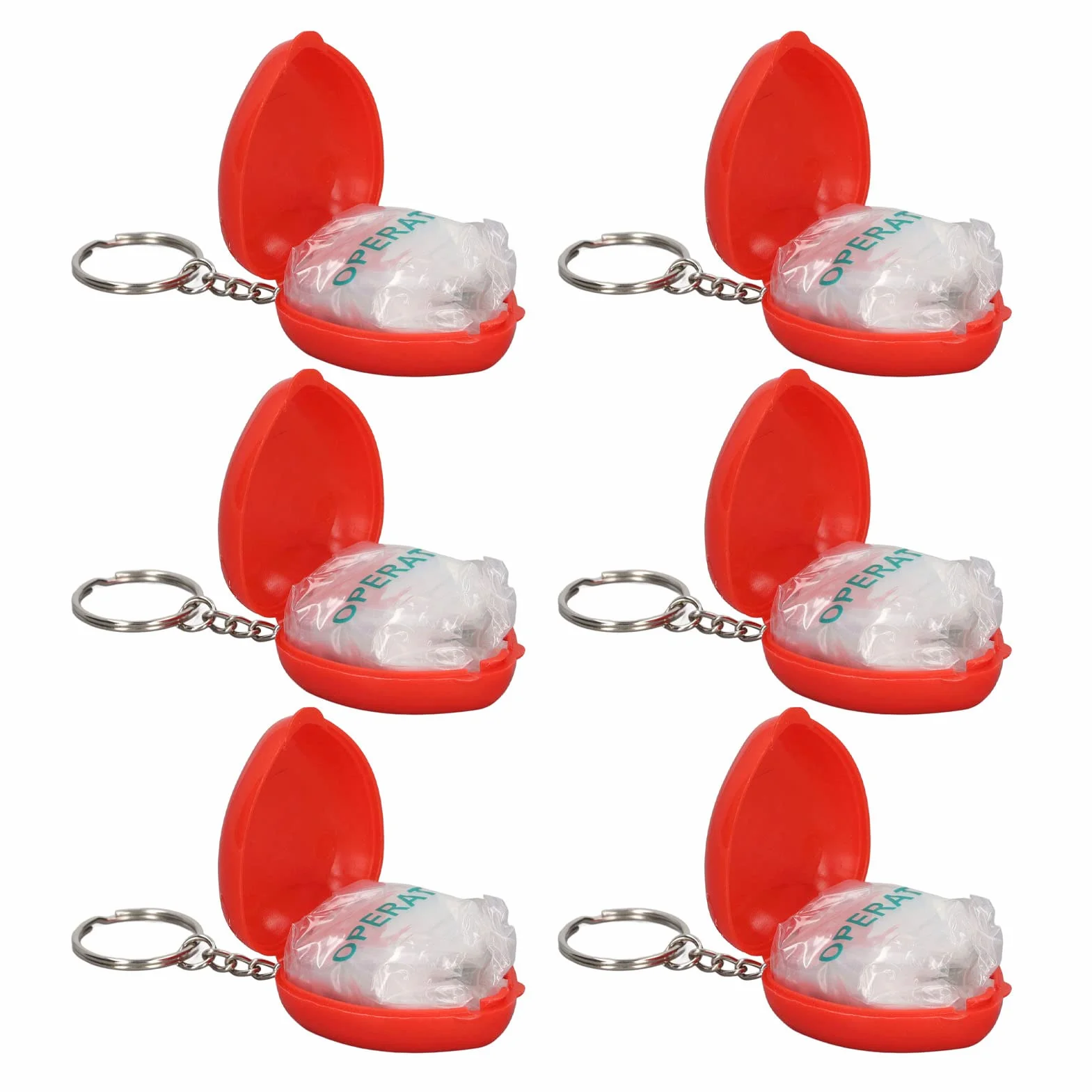 Maschera Facciale RCP 6 Pezzi con Valvola Unidirezionale Portachiavi Kit Emergenza