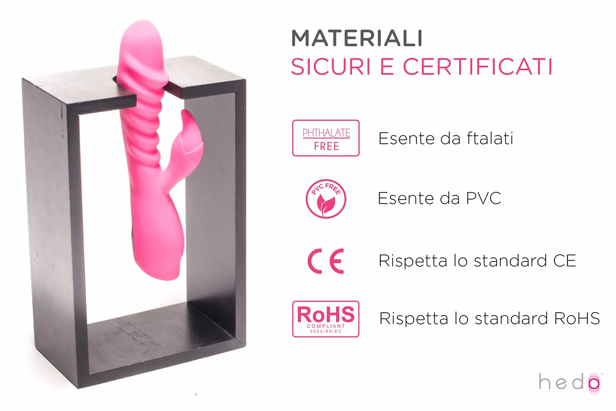 HEDO M4 | Vibratore sessuale per donna | Funzione calore | Stimolatore clitorideo e punto G | Dido vibrante | Privo di PVC e ftalati | Vibratorepunto squirt | Massaggiatore rabbit
