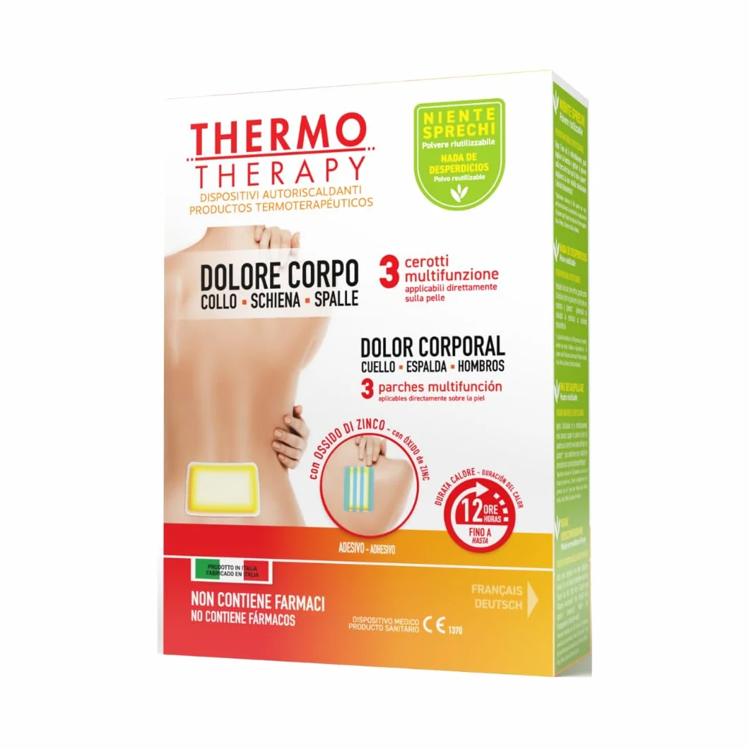 Cerotto Caldo Multifunzione Schiena e Spalle 12 Ore 3 Pezzi Thermo Therapy