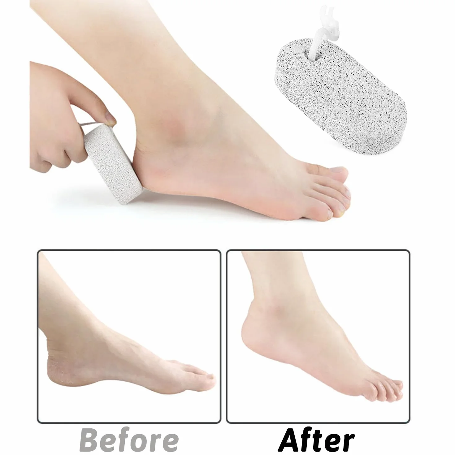 Pietra Pomice Naturale per Piedi e Mani, Lava Pedicure Tools Rimozione Callo Pelle Dura, 2 Pezzi
