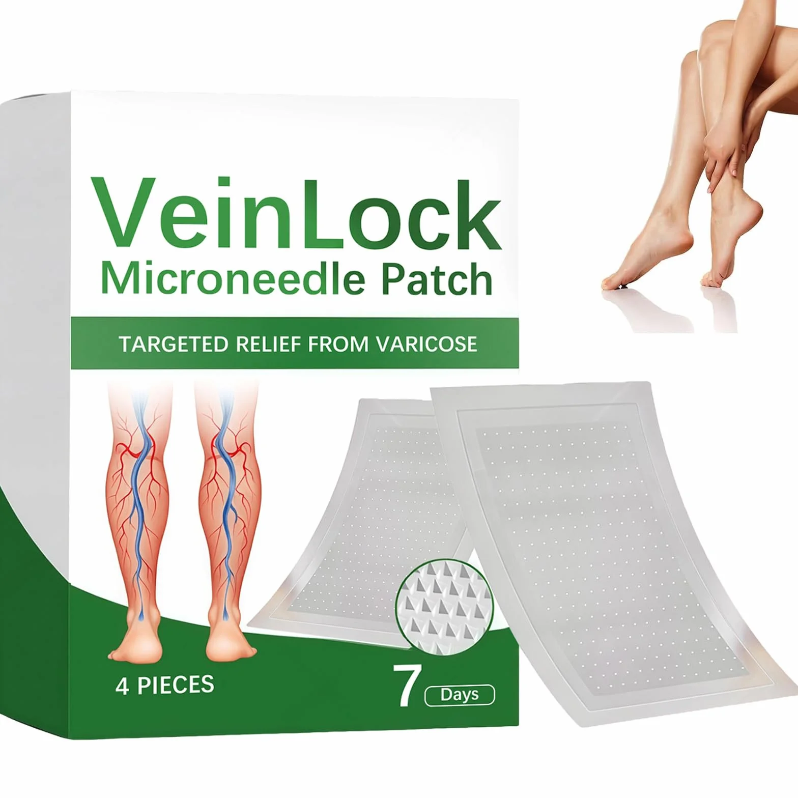 Cerotti Microaghi per la Cura delle Gambe, Patch Trasdermici per Varicosi e Sollievo da Vene Gonfie, Fascia Elastica Traspirante per un'Azione Profonda e Duratura (1)