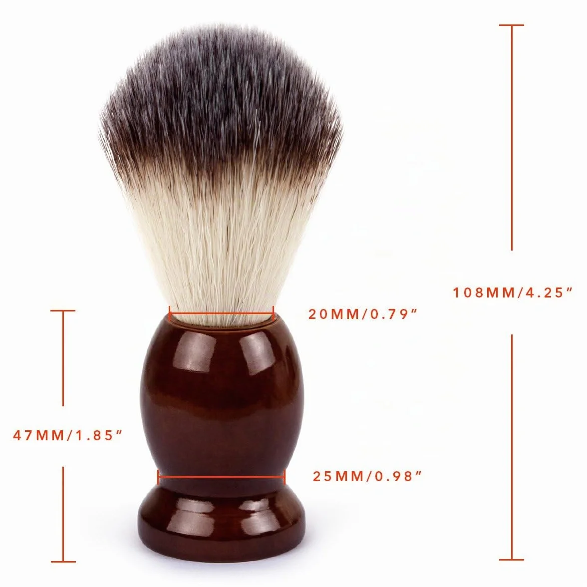QSHAVE - Pennello da barba fatto a mano, setole di vero pelo di tasso puro al 100%, con vere setole di tasso, manico in legno La scelta migliore per una rasatura umida con rasoio.