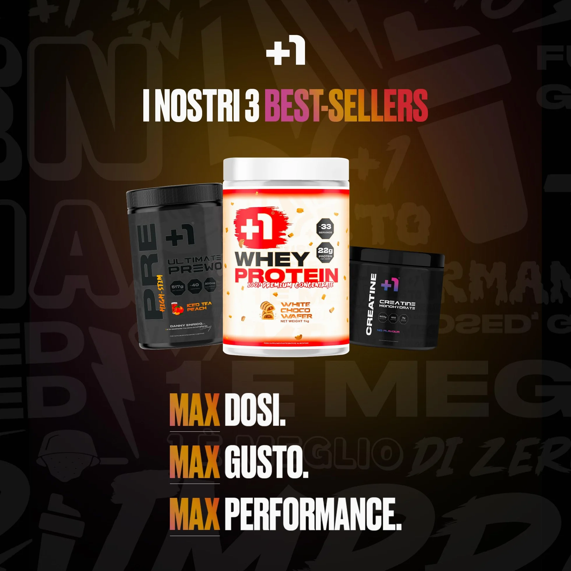 +1® Creatina Monoidrato in Polvere Premium - Crescita Muscolare, Forza e Resistenza - Riduce Fatica - Recupero Muscolare - 200 Mesh Pura al 99,5% - 300 g, 100 Porzioni - Neutro