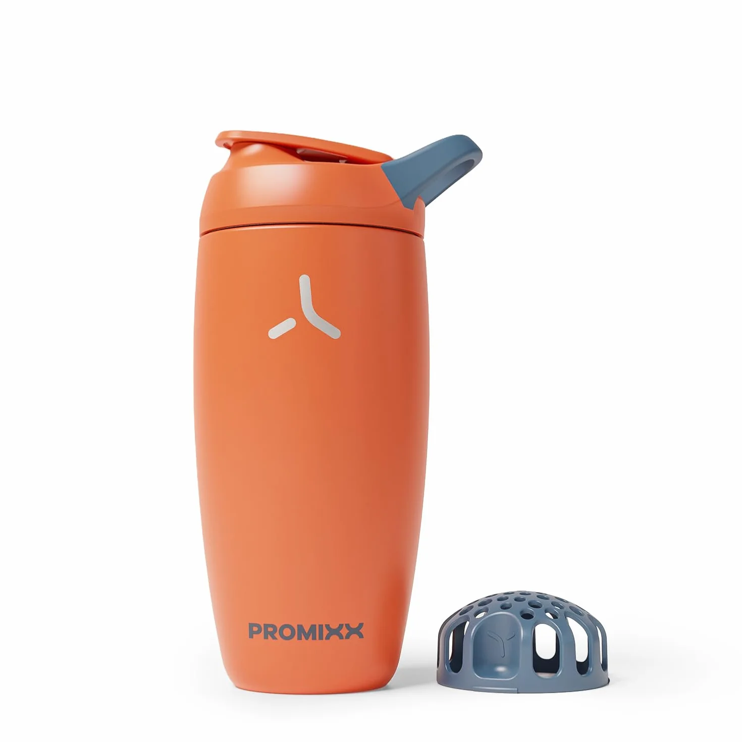 Promixx Pursuit Shaker Isolato – 550ml Acciaio Inossidabile Doppia Parete Miscelatore Proteine con Snap-Fit per Frullati Ghiacciati – Ermetico per Fitness – Arancione Bruciato