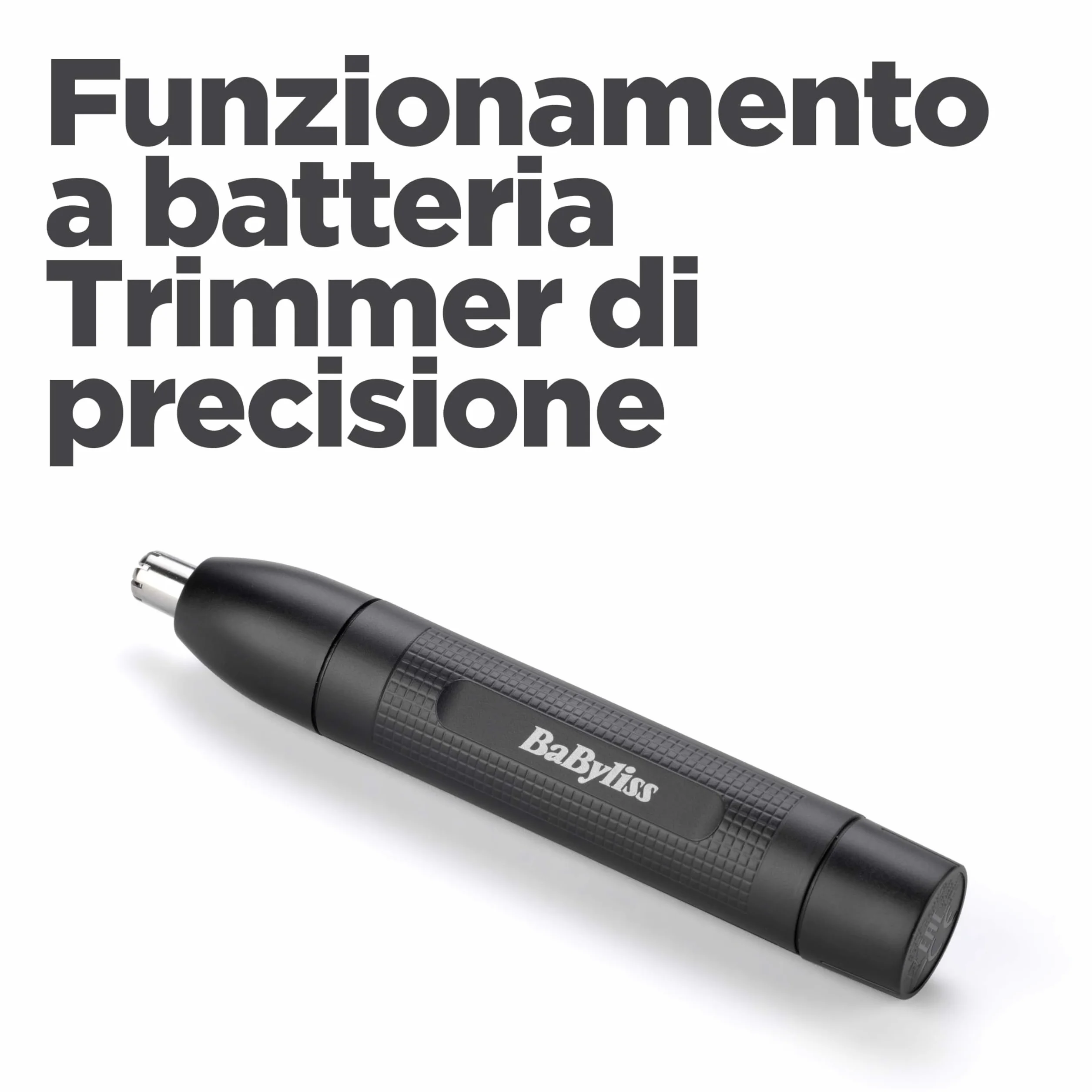 BaByliss E650E Trimmer do nosa i uszu, podwójne ostrza ze stali nierdzewnej, czarny