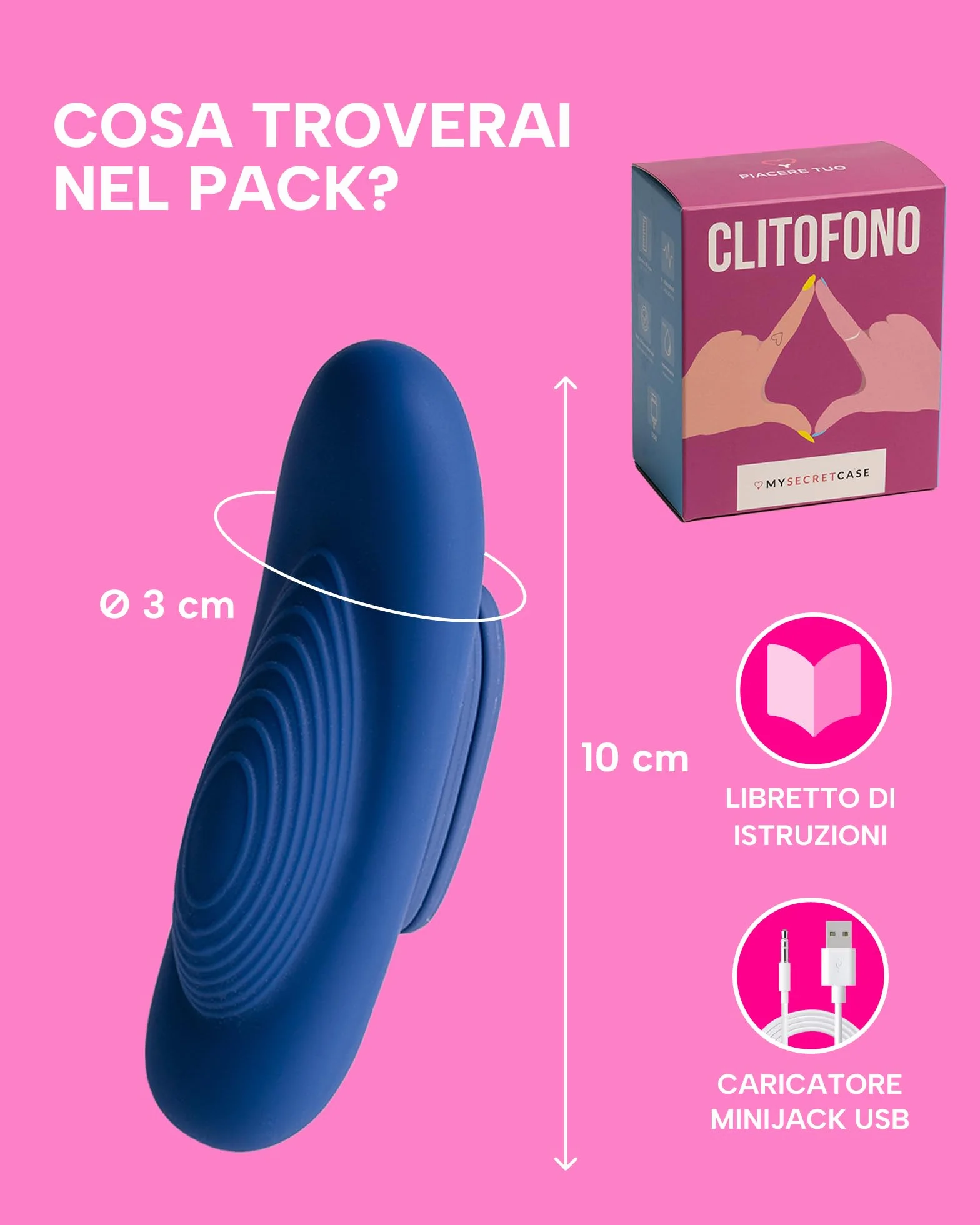 MySecretCase Stimolatore Clitoride Femminile con Comando a Distanza fino a 10m Mutandine Vibranti Ovetto Vibrante 7 Modalità di Vibrazioni e 4 Intensità Vibratoreper Donna Piccolo Impermeabile Blu