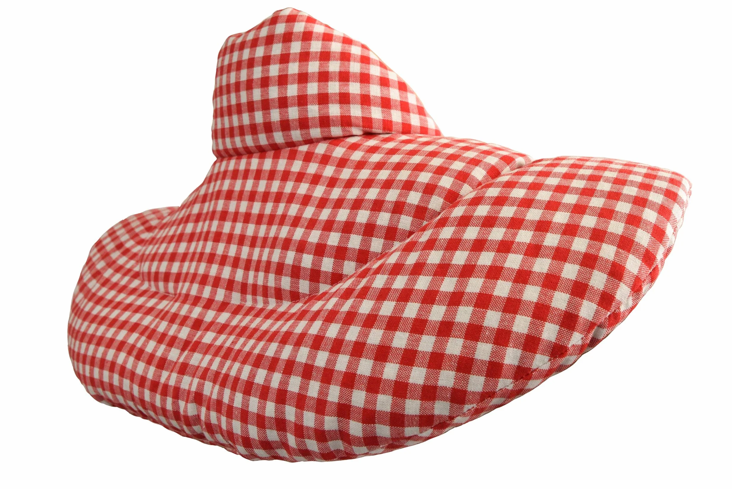 Cuscino del collo, rosso-bianco. Cuscino termico con noccioli di ciliegia, terapia caldo e freddo. Scaldacollo